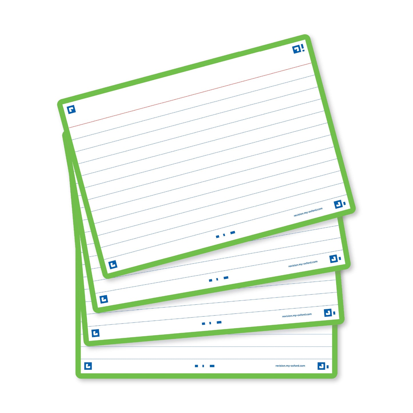 Flash Cards, Ruled with Green Frame, A6, Pack of 80