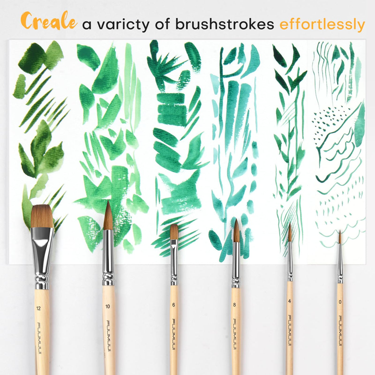 Sable Travel Watercolor Brushes, Fuumuui 6pcs Kolinsky Sable Watercolor Travel Brushes with Short