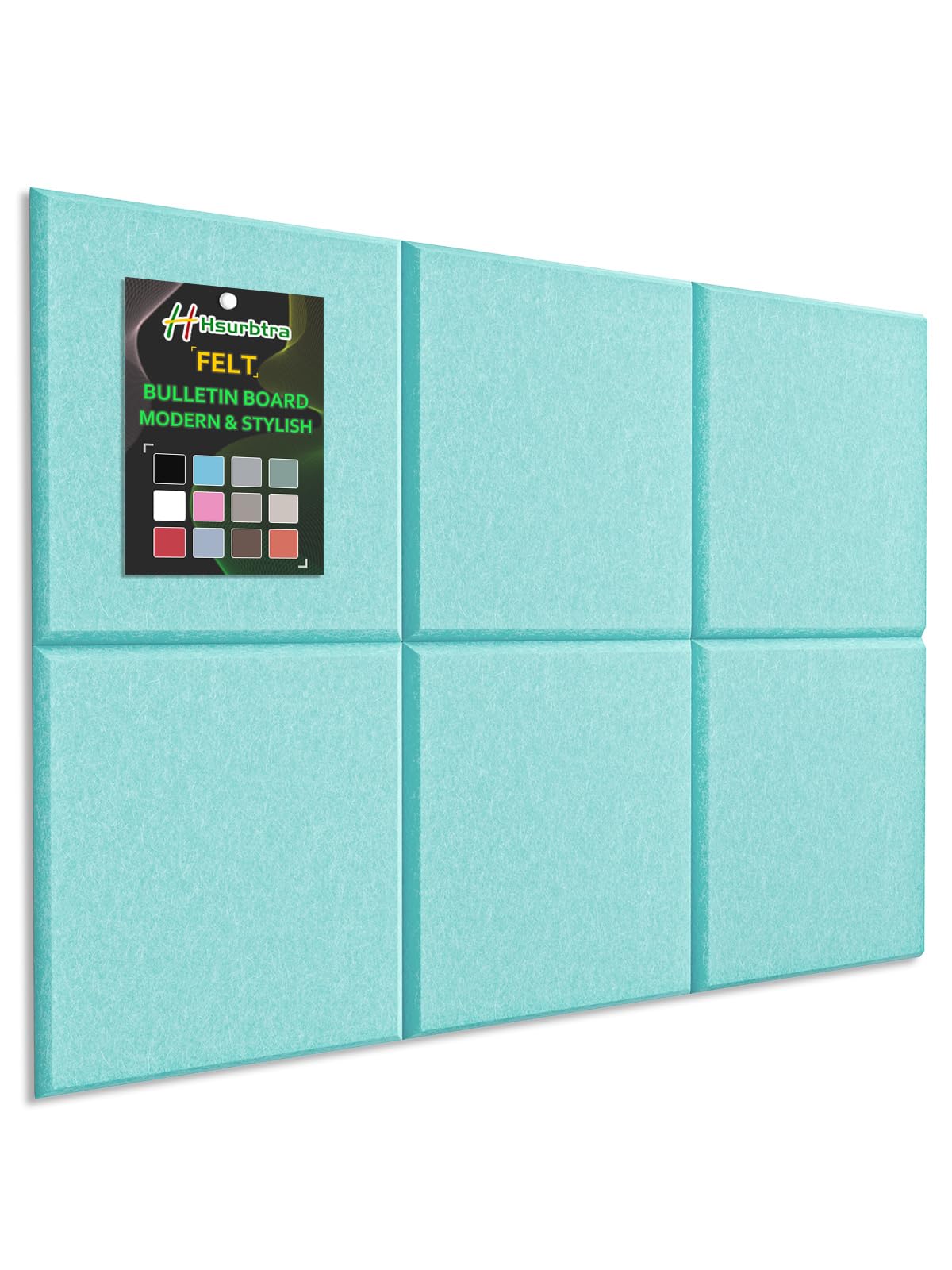 Hsurbtra Cork Board for Wall 24 x 18 Inch, 6 Pack Felt Bulletin Notice Board with Pushpins for