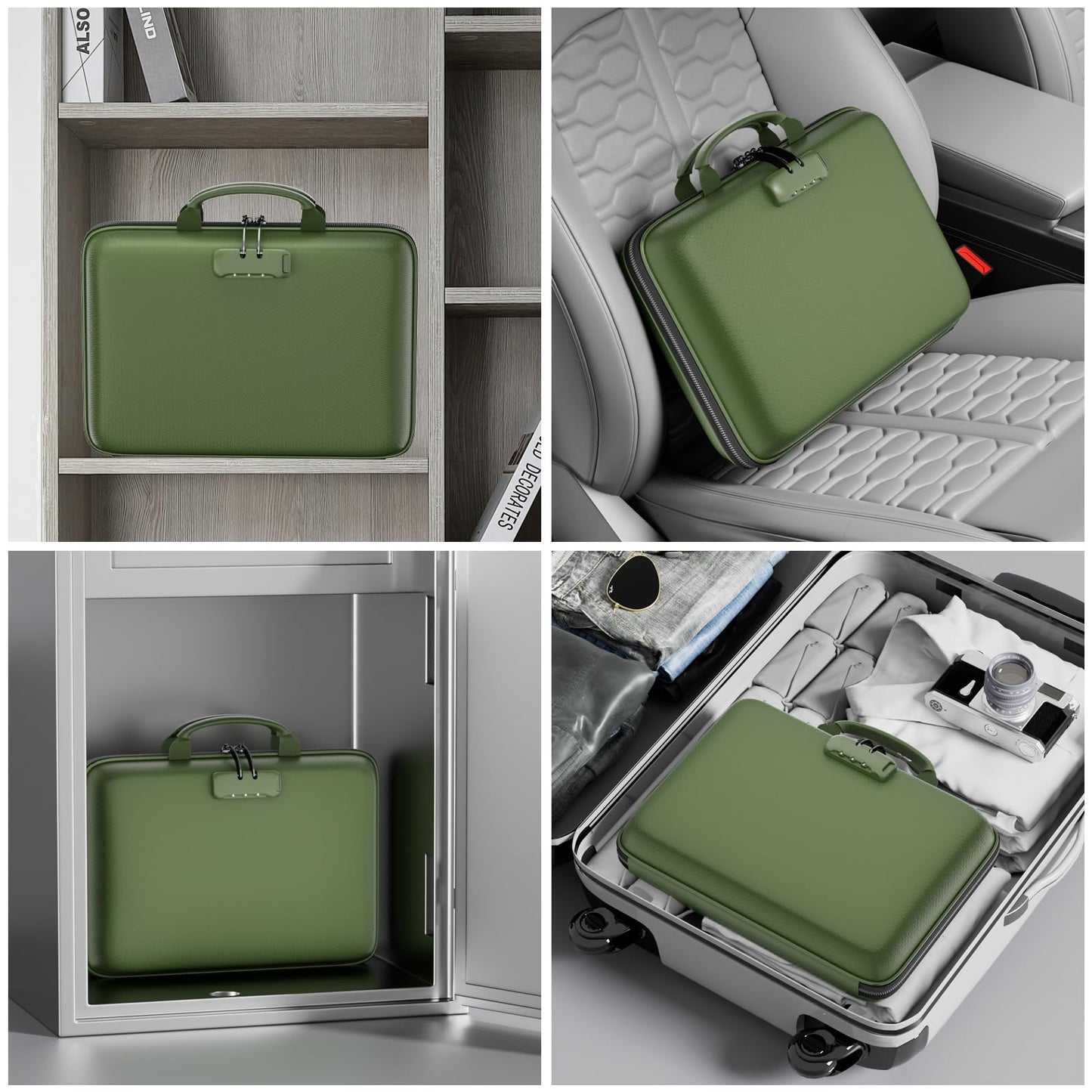 DocSafe Fireproof File Organizer with Lock, Hard-Shell Case Fireproof Document Box with 13 Pocket
