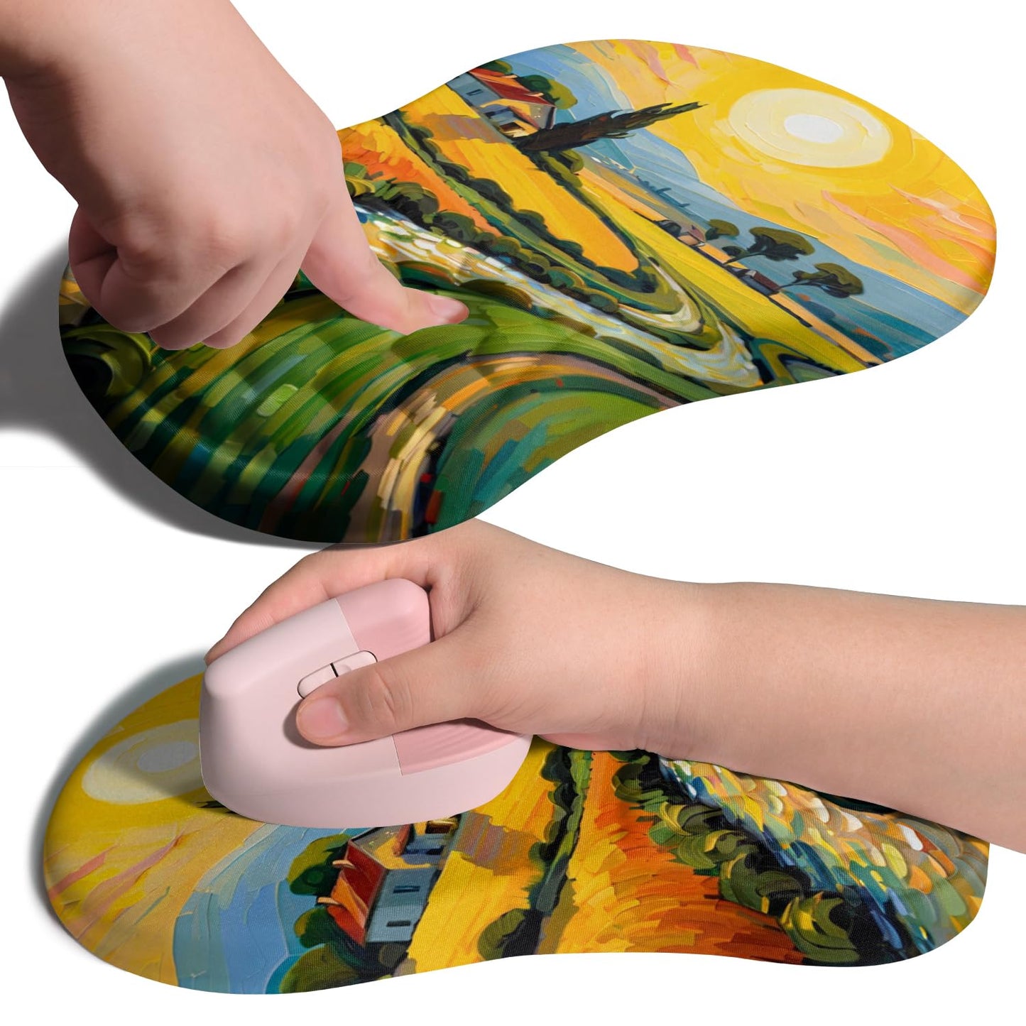 Armanza Ergonomic Joint Wrist Support Mouse Pad with Memory Foam Cushion Massage Bump, Carpal