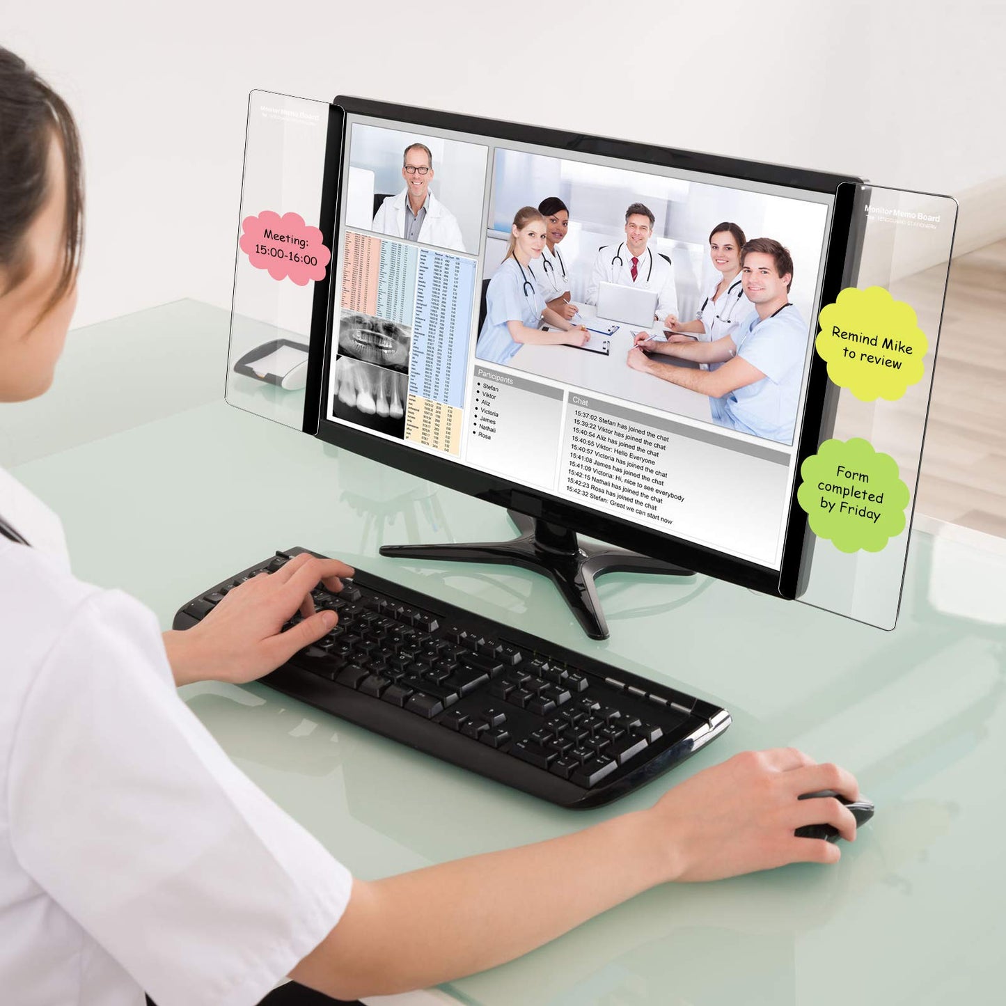 Zonon 24 Pieces Monitor Memo Board for Computer Transparent Acrylic