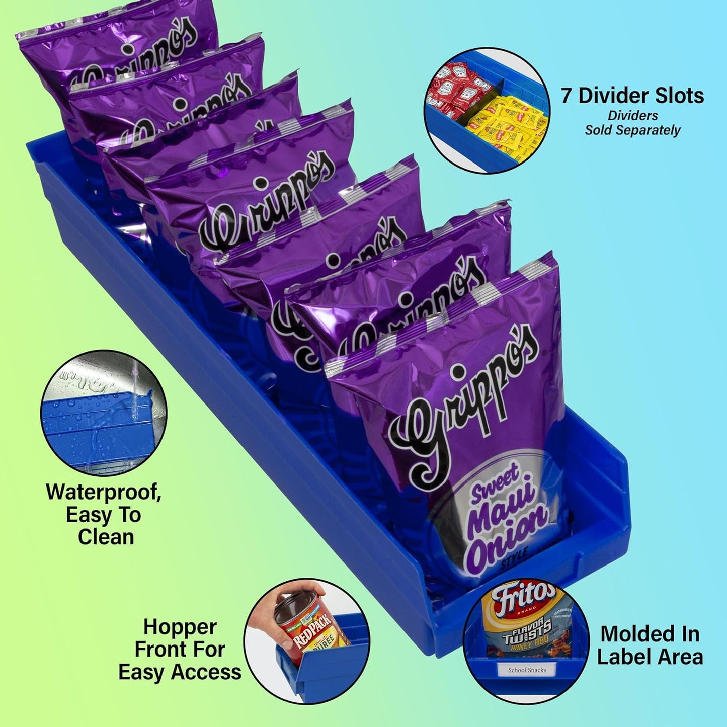 Akro-Mils 30164 Heavy Duty Plastic Shelf Bins, 24"x 6.5"x 4", Clear, 6-Pk
