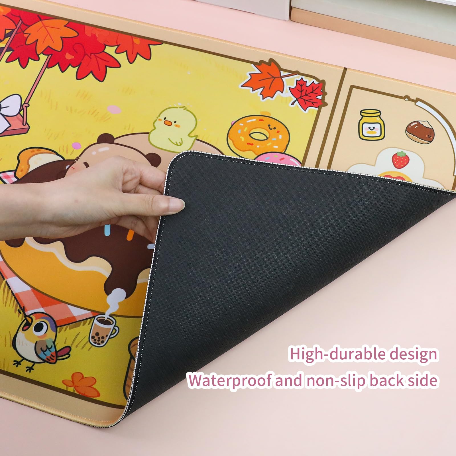 PERFECTSIGHT Cute Capybara Desk Pad Kawaii Desk Mat, Large Gaming Mouse Pad, Funny Deskmat