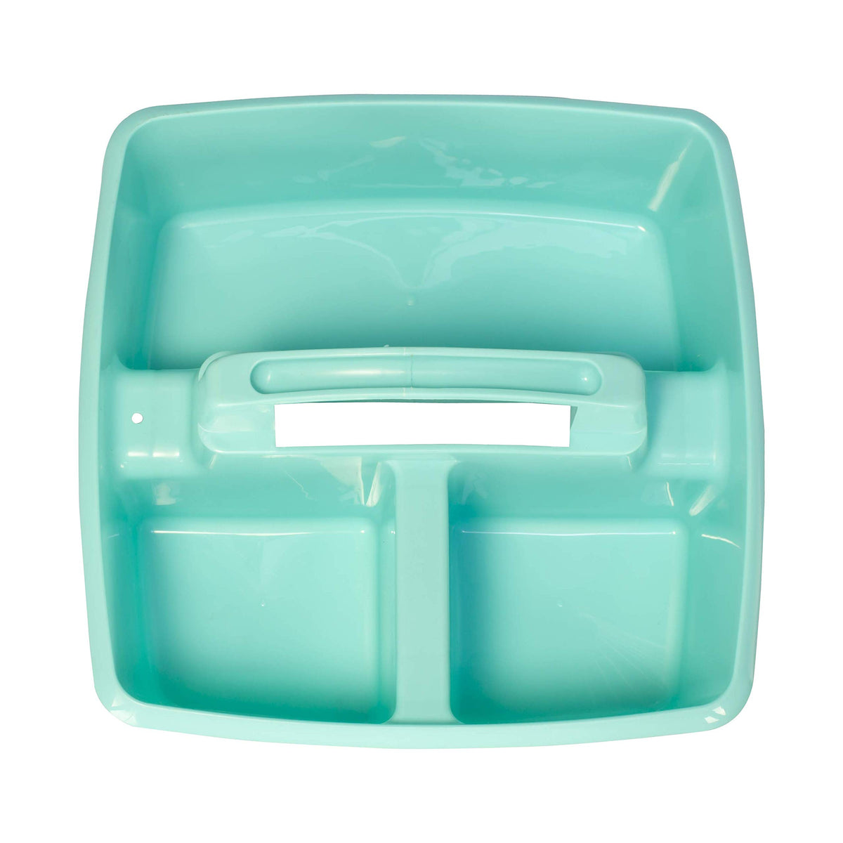 Storex 3-Compartment Small Caddy – Multipurpose Classroom Organizer with Handle, Aquamarine, 6-Pack