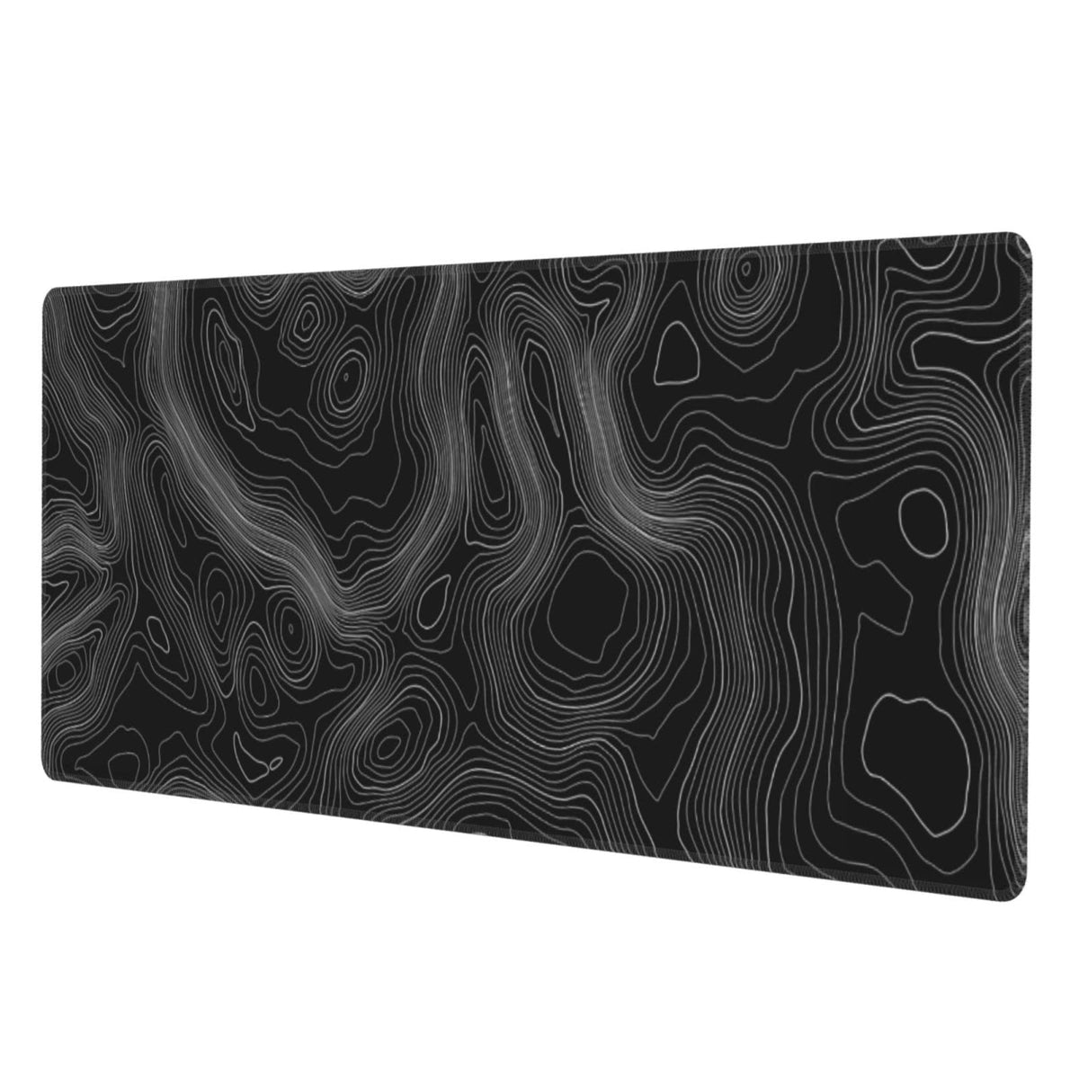Topography Map Lines Contour Geographic Black XXL XL Large Gaming Mouse Pad for Desk, Non-Slip Long