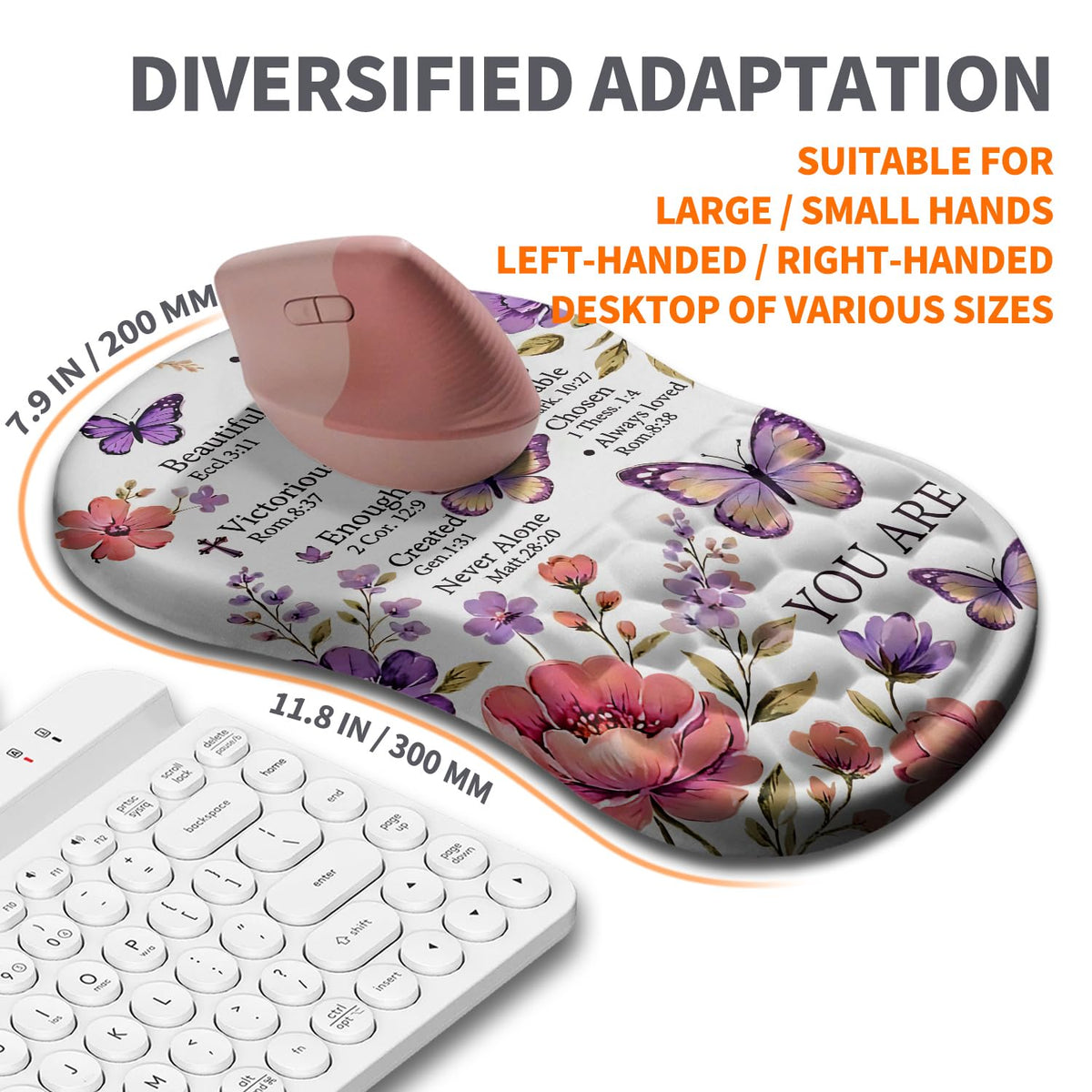 Armanza Ergonomic Joint Wrist Support Mouse Pad with Memory Foam Cushion Massage Bump, Carpal