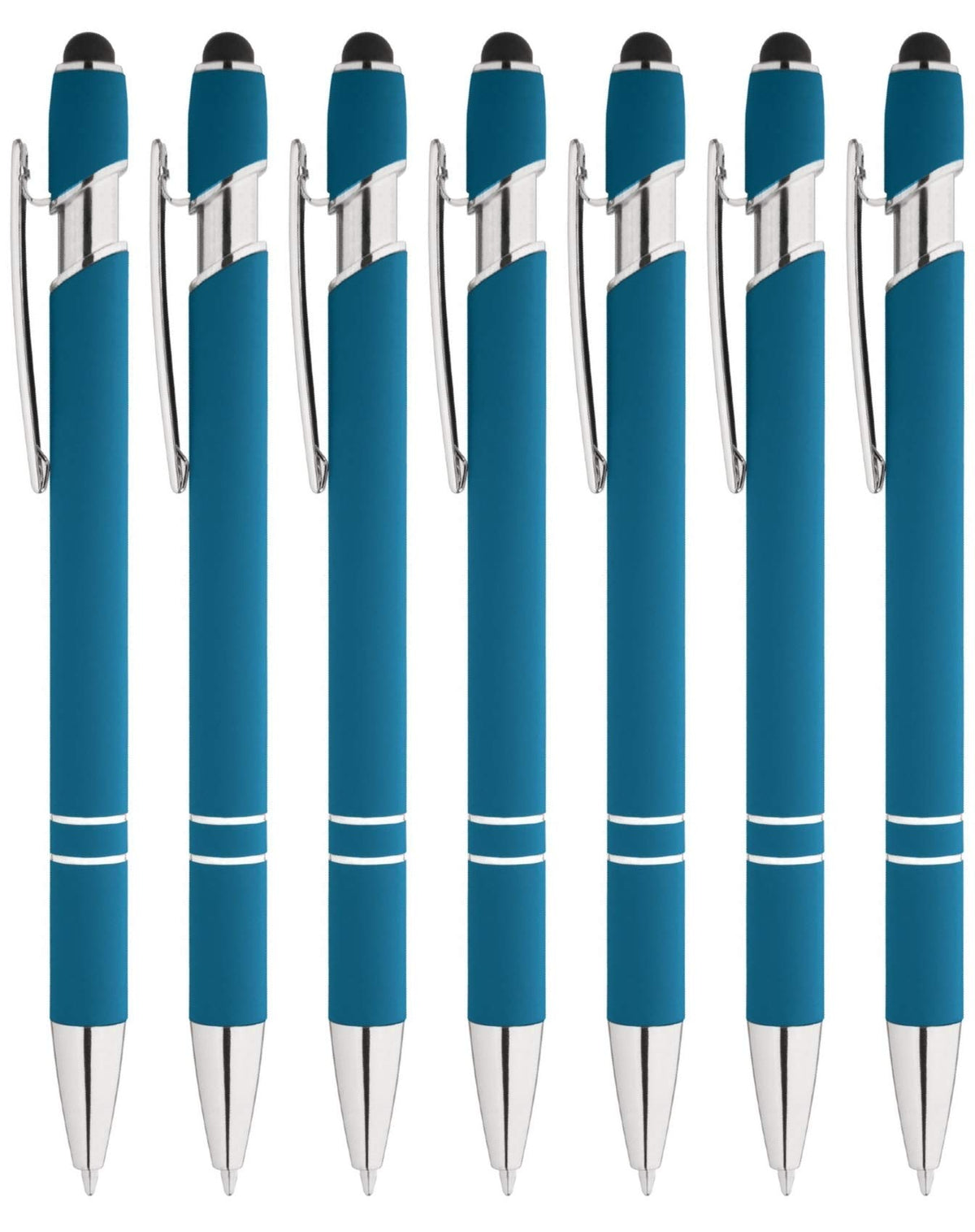 Express Pencils Rainbow Rubberized Soft Touch Ballpoint Pen with Stylus Tip is a stylish, premium