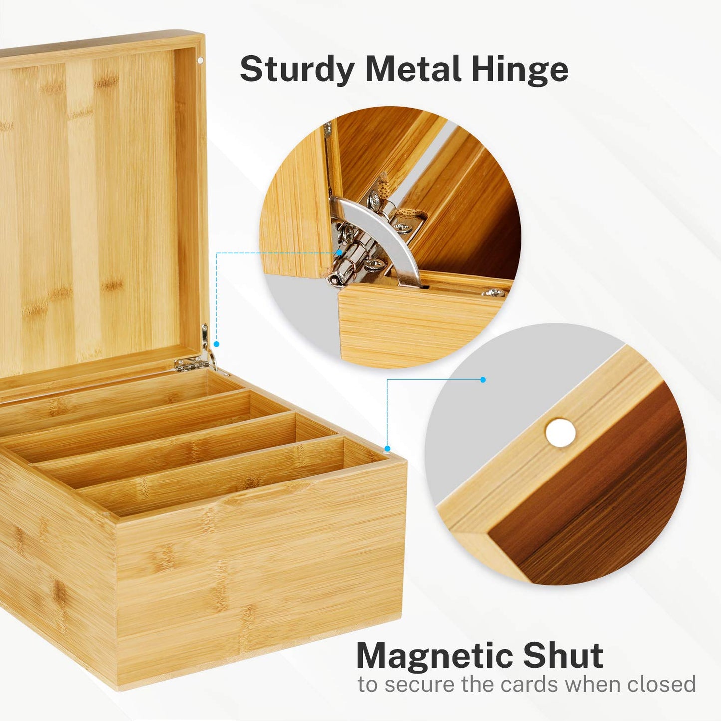 MaxGear Bamboo Business Card Organizer for 5" x 8" Cards