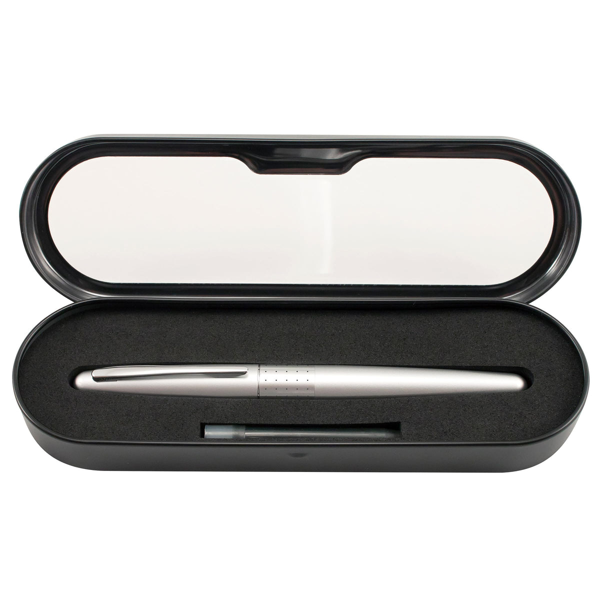 PILOT Metropolitan Collection Fountain Pen, Silver Barrel, Dots Design, Medium Nib, Black Ink
