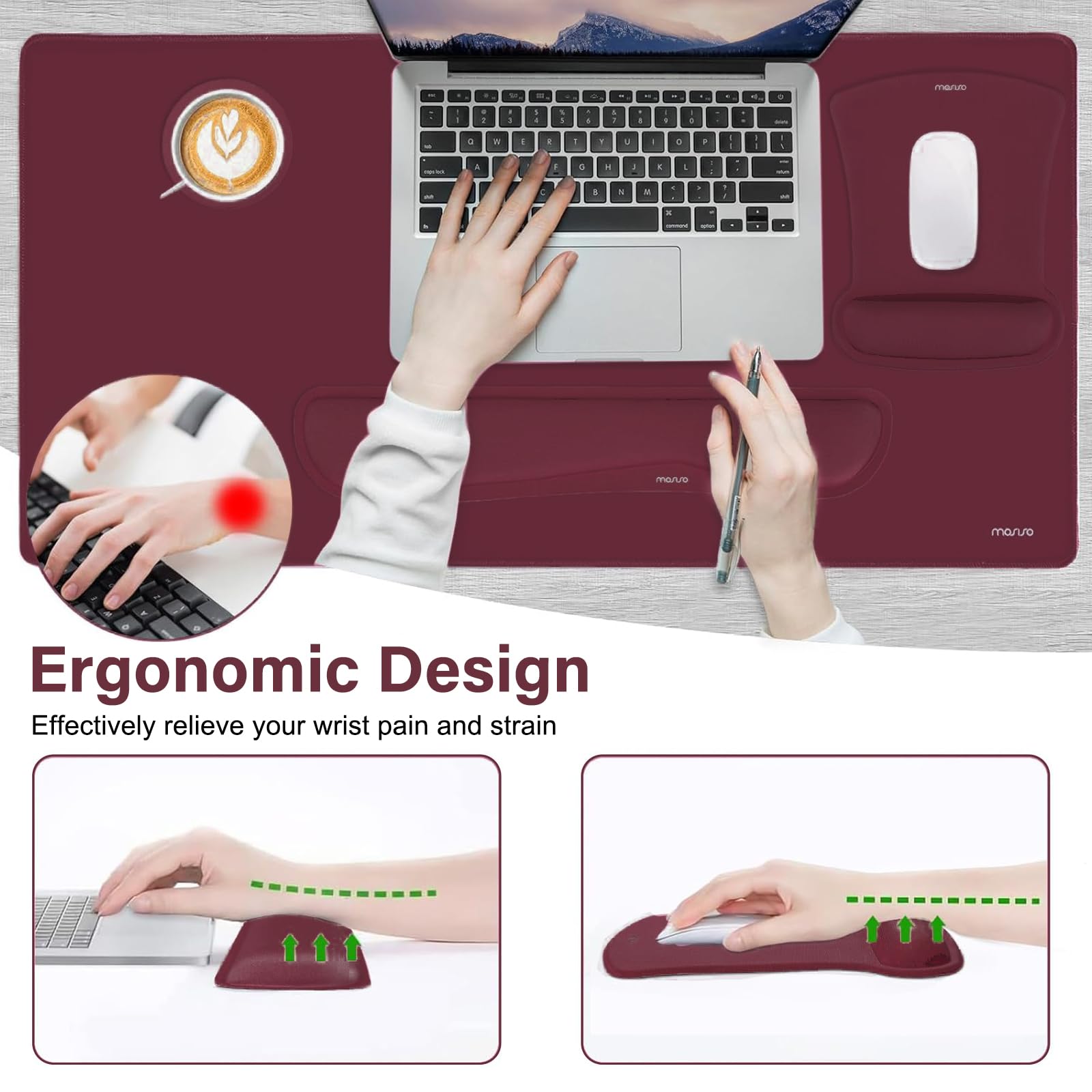 MOSISO Keyboard Mouse Pad Set, Large Gaming Mousepad&Keyboard Wrist Rest