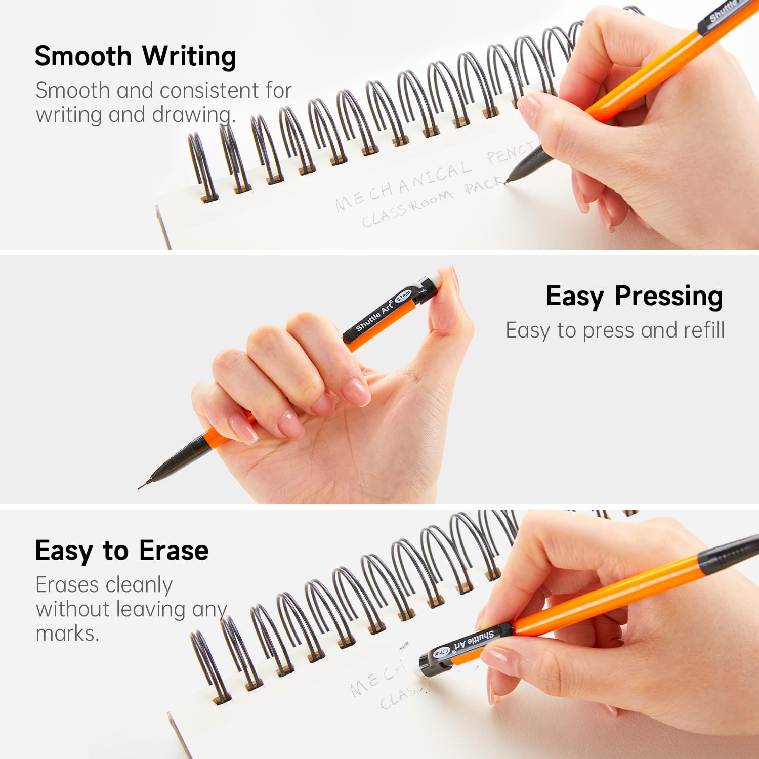 Shuttle Art Mechanical Pencils, 360 Pack Bulk Mechanical Pencils 0.7mm Medium Point, HB #2 Lead