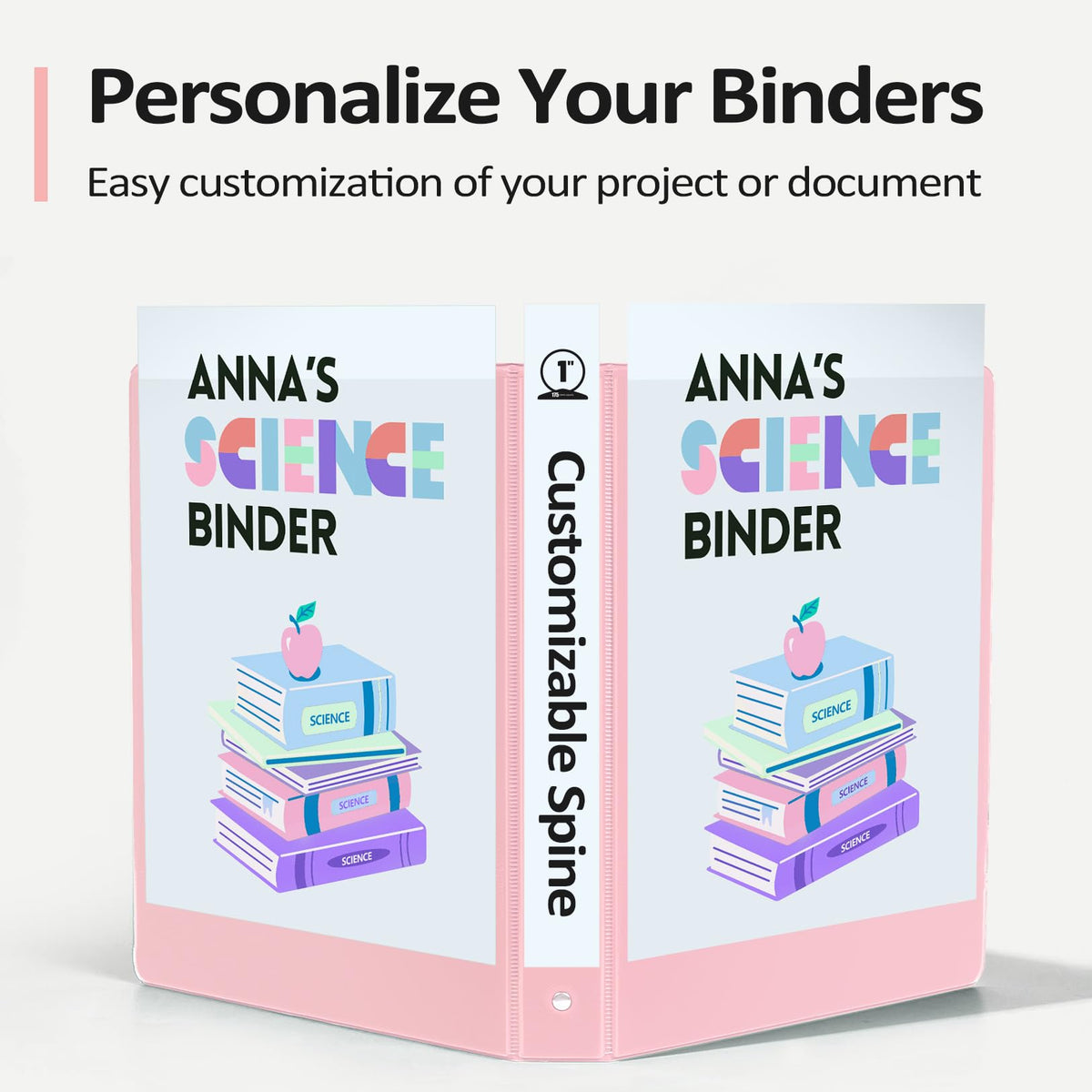 BinderX 3 Ring Binder 1.5 Inch, 1.5" Clear View Binder, Light Blue, Letter