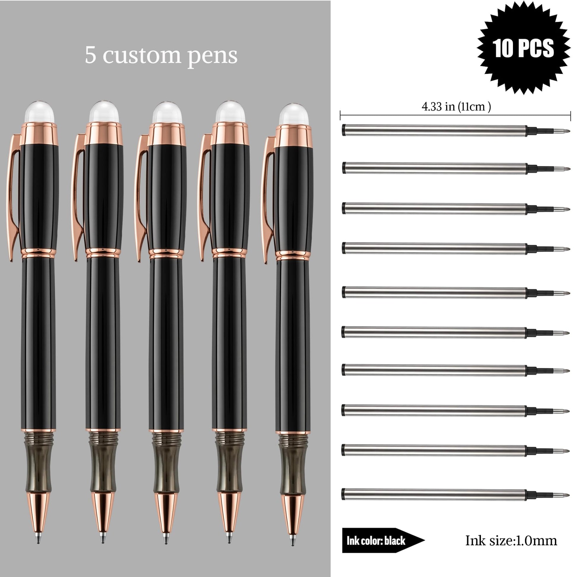 Ancolo Personalized Business Pens - Custom Executive Office Pens, 5PCS/Pack