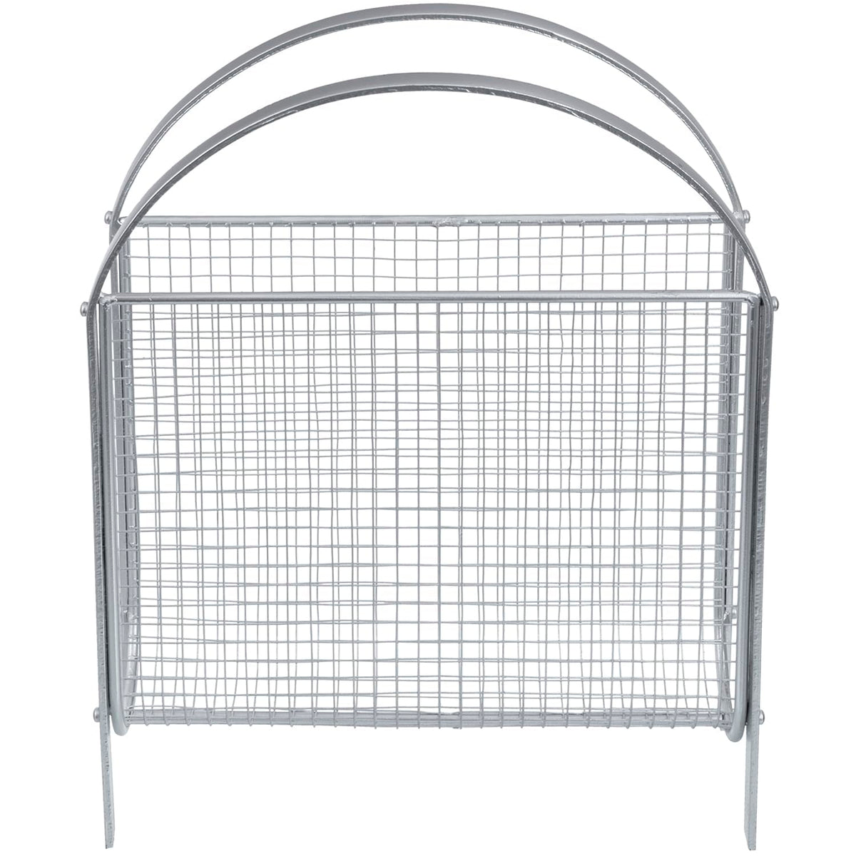 MyGift Mid-Century Silver Metal Mesh Magazine Rack, Freestanding Holder