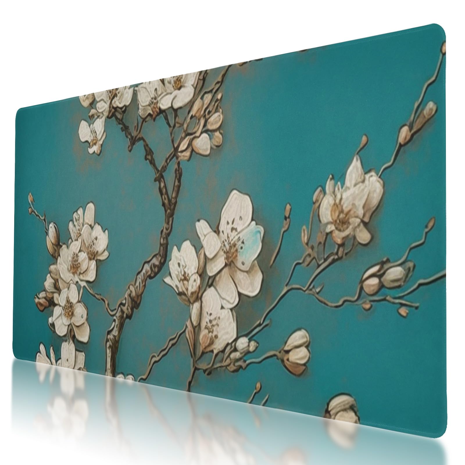 Almond Blossom Style Mouse Pad - Non-Slip, XL Size Mouse Pad Protector for Gaming and Work