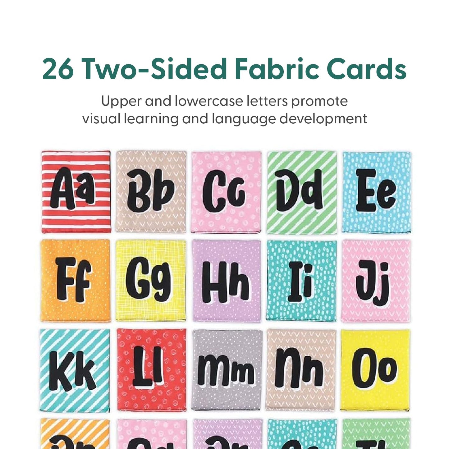 The Peanutshell Baby Soft Alphabet Flash Cards - Cloth ABC Book for Babies & Toddlers, 26 Fabric
