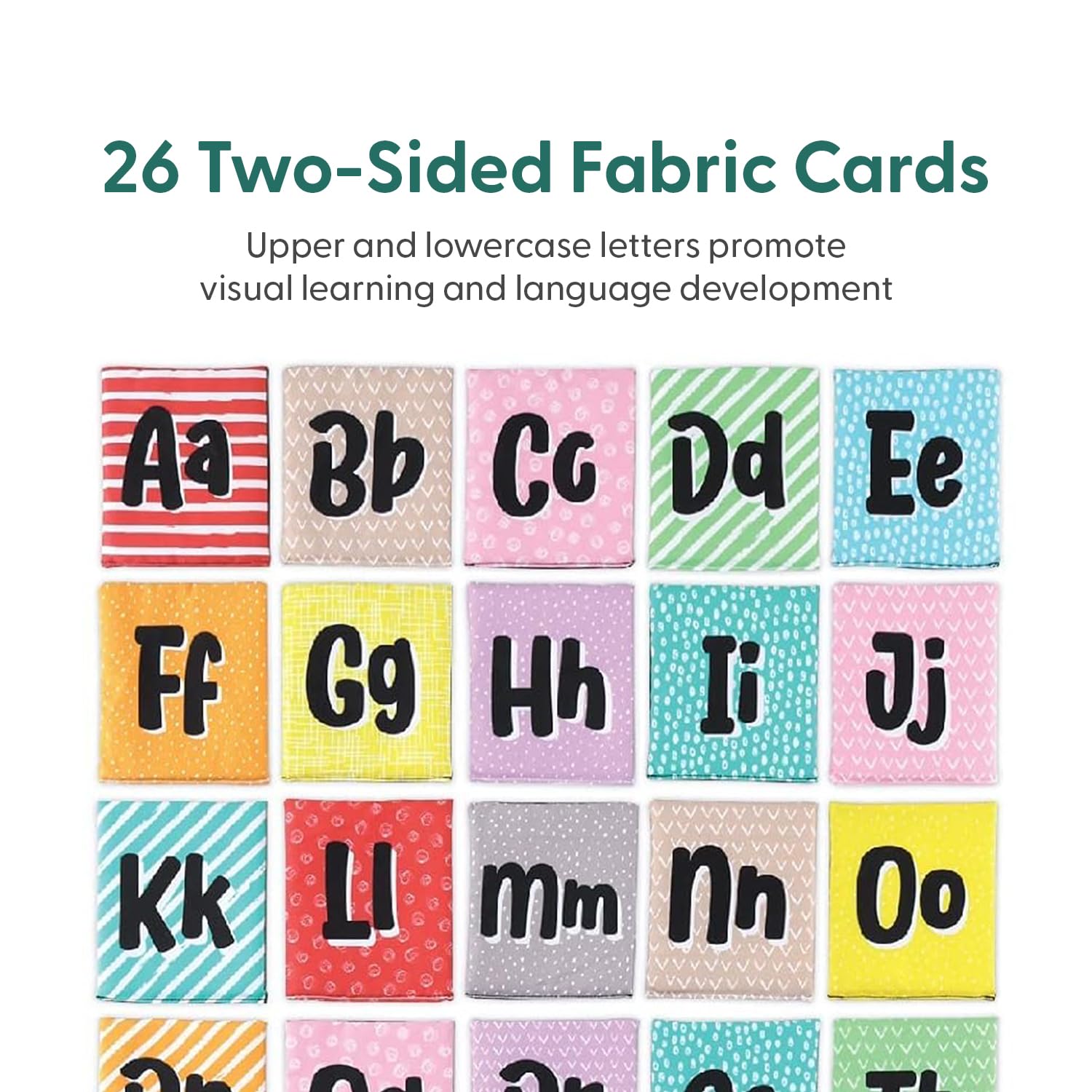 The Peanutshell Baby Soft Alphabet Flash Cards - Cloth ABC Book for Babies & Toddlers, 26 Fabric