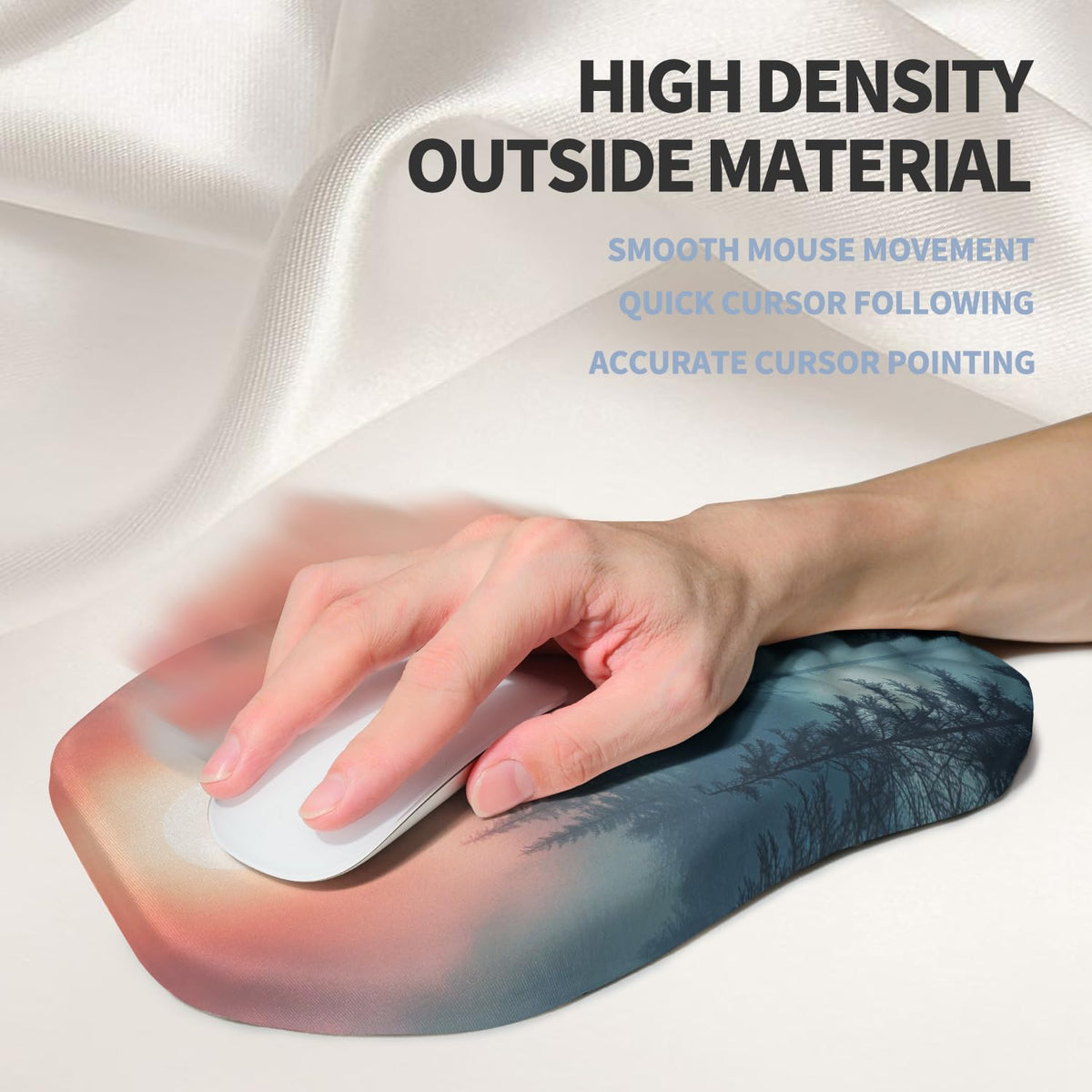 Gleamtide Ergonomic Raised Mouse Pad Wrist Support with Bilateral Slope Memory Foam Mousepad for