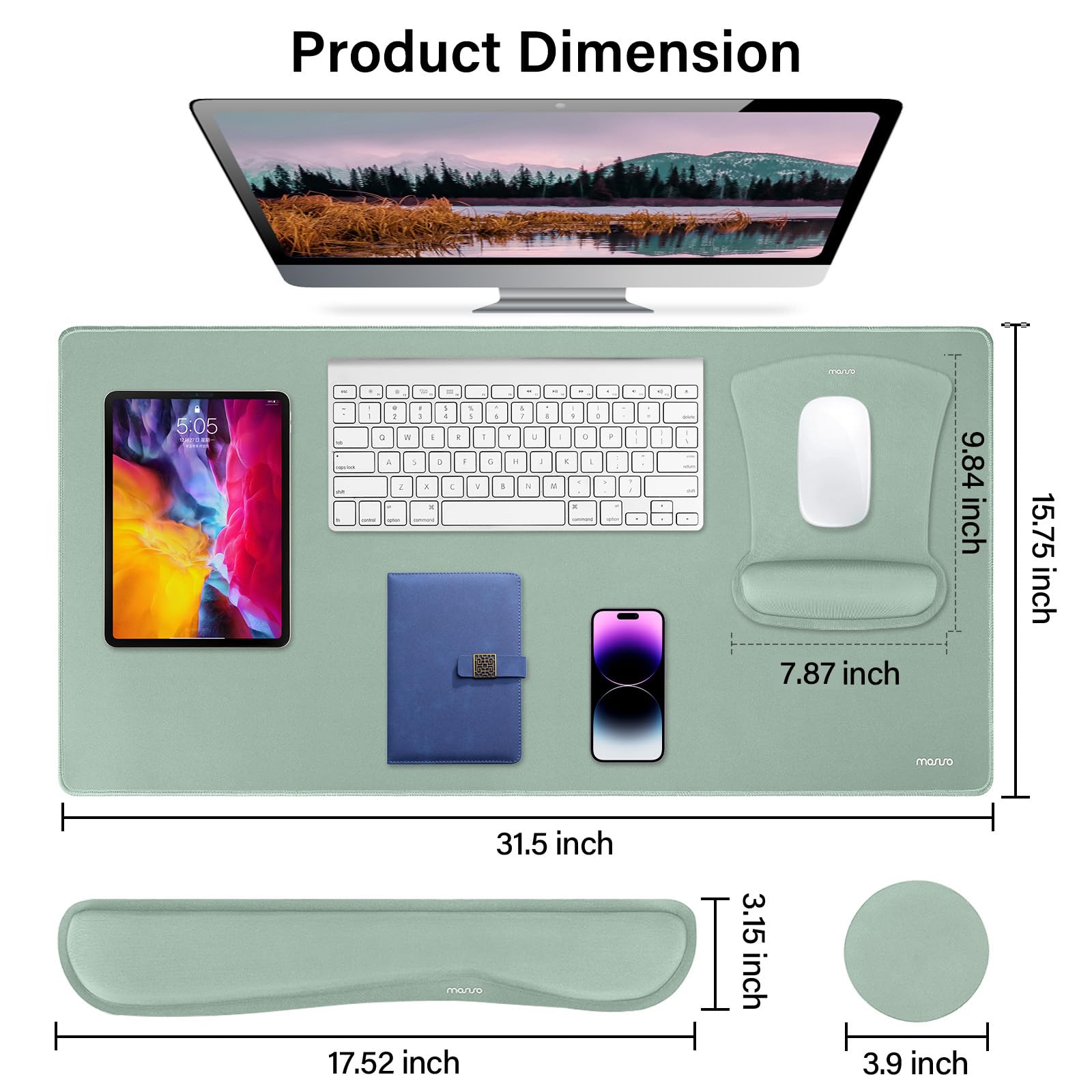 MOSISO Keyboard Mouse Pad Set, Large Gaming Mousepad&Keyboard Wrist Rest