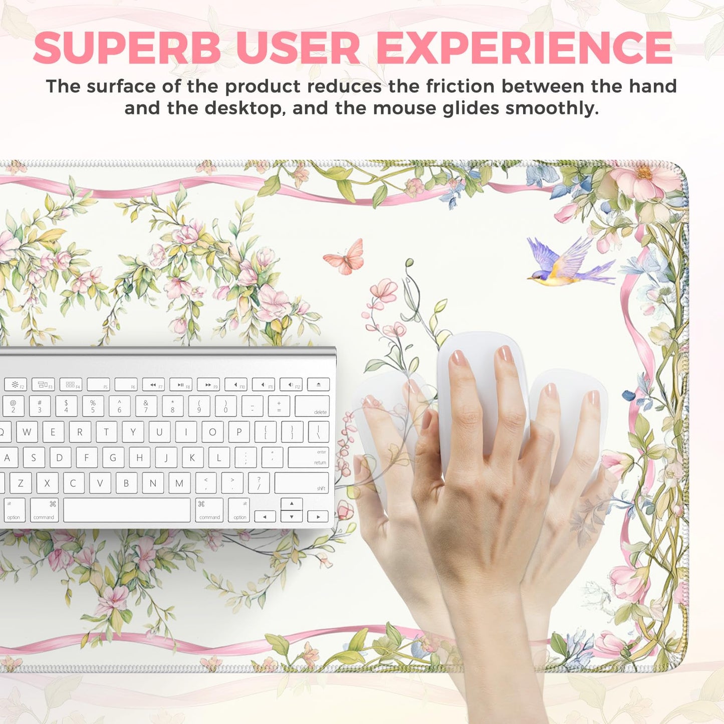 iCasso Desk Matt for Desktop,Cute Desk Pad,White