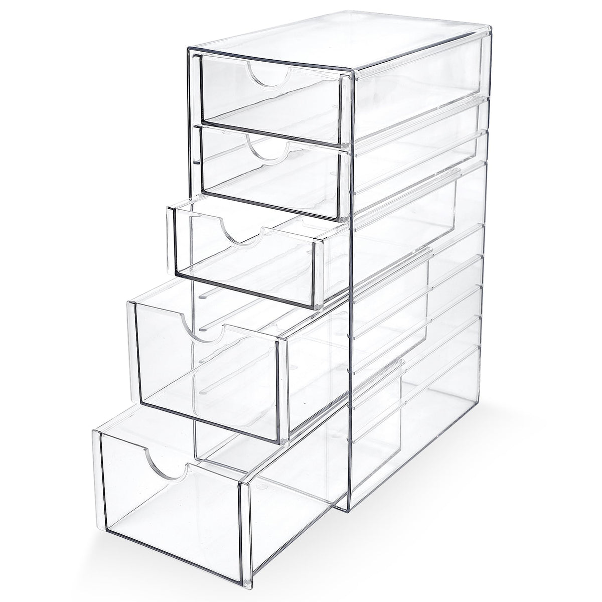 Prsildan Hair Accessories Organizer Acrylic Drawer with 5 Small Drawers