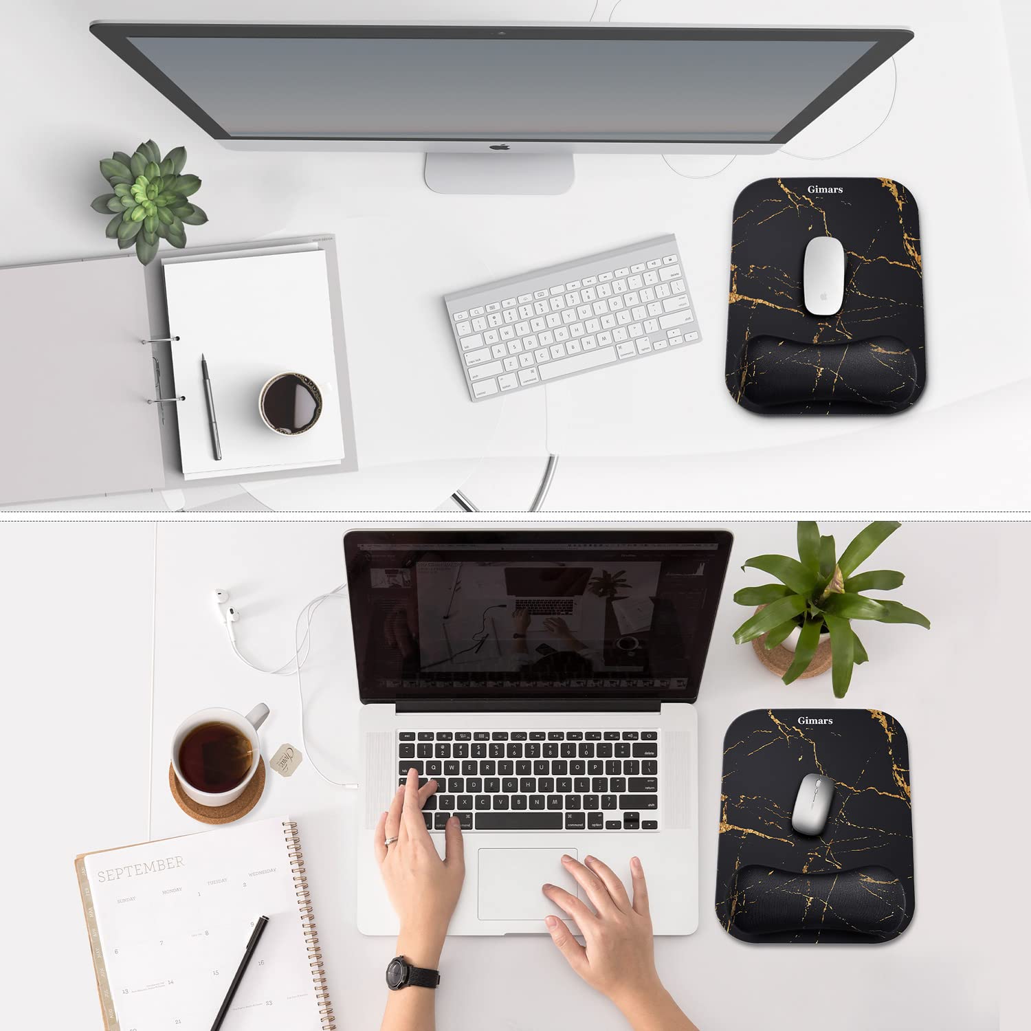 Gimars Large Gel Memory Foam Ergonomic Mouse Pad Wrist Rest Support Mousepad for Laptop, Computer