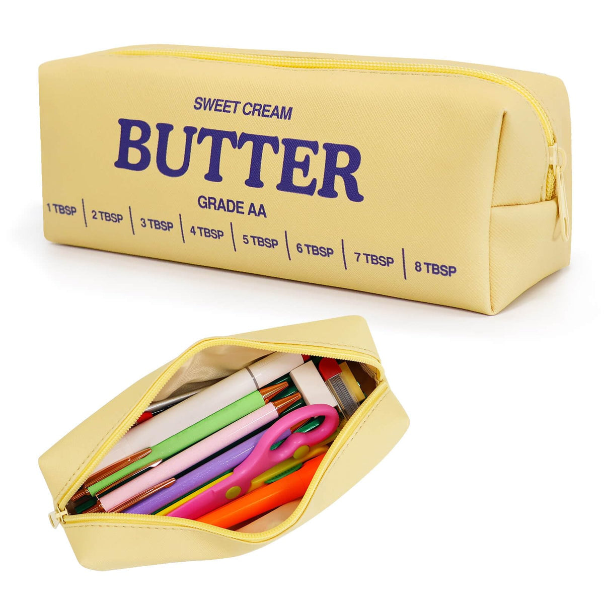 Funny Butter Sticks Soft Pencil Case Pouch College School Supplies