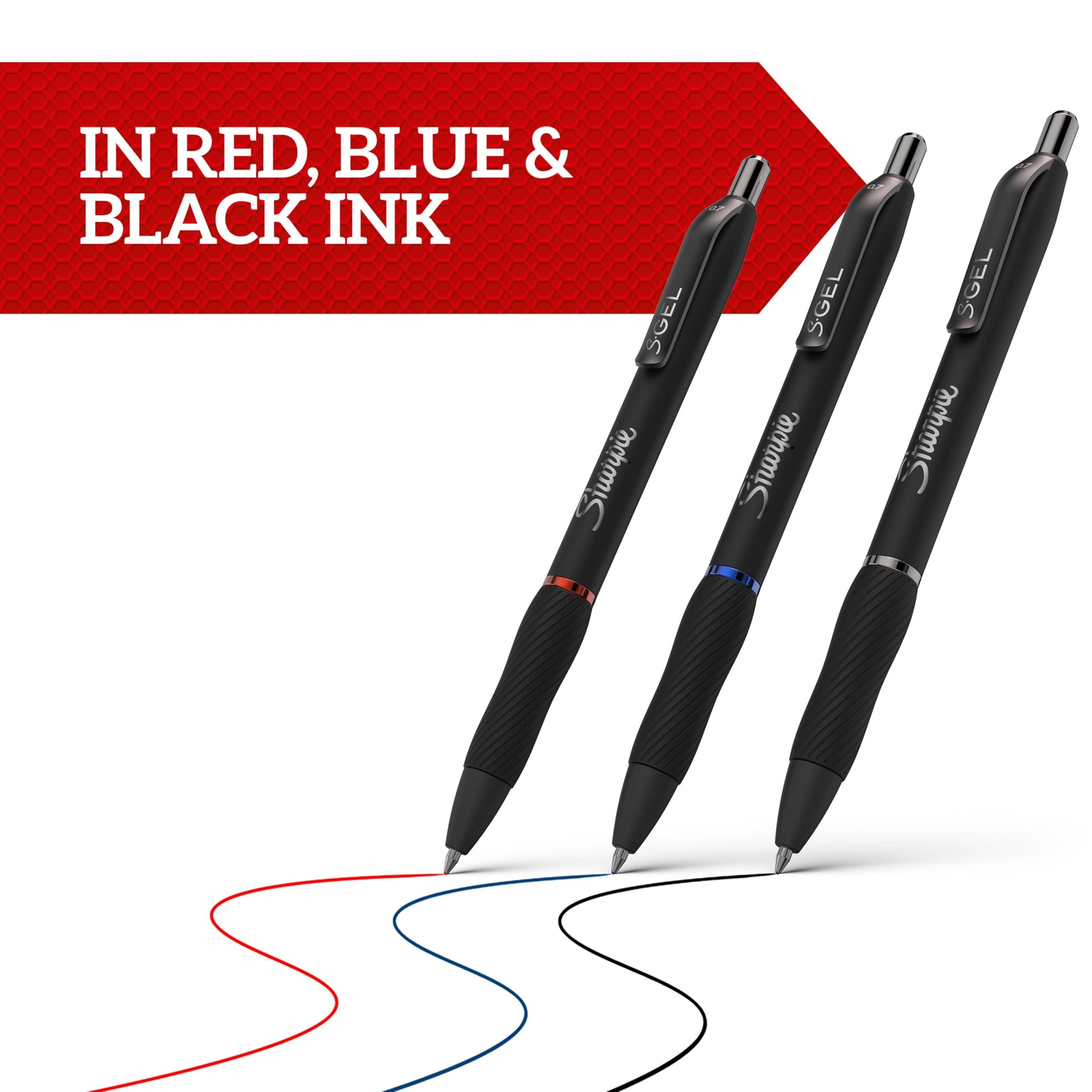 Sharpie S-Gel | Gel Pens | Medium Point (0.7mm) | Black Ink | 12 Count