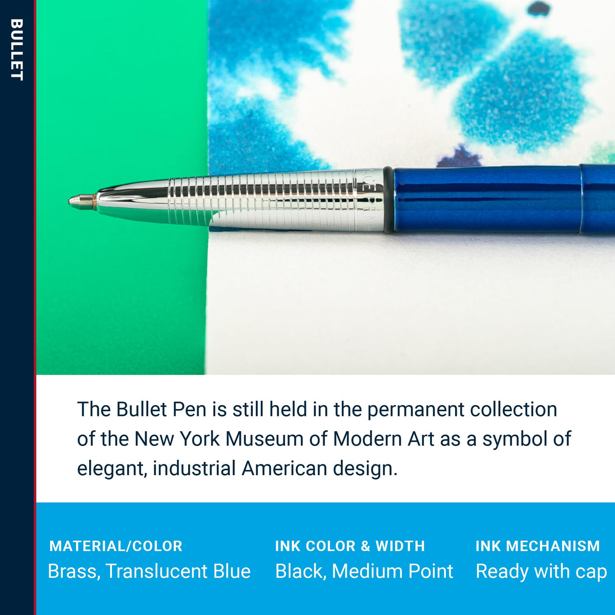 Fisher Space Pen Blue Moon Pressurized Ballpoint Bullet Pen, Gift Box