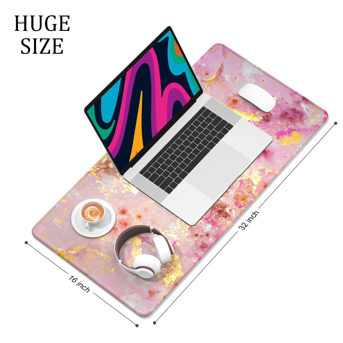 Desk Mat, 32" x 16" XXL Extended Large Gaming Mouse Pad, Desktop Decor Desk Pad, Cute Men Women