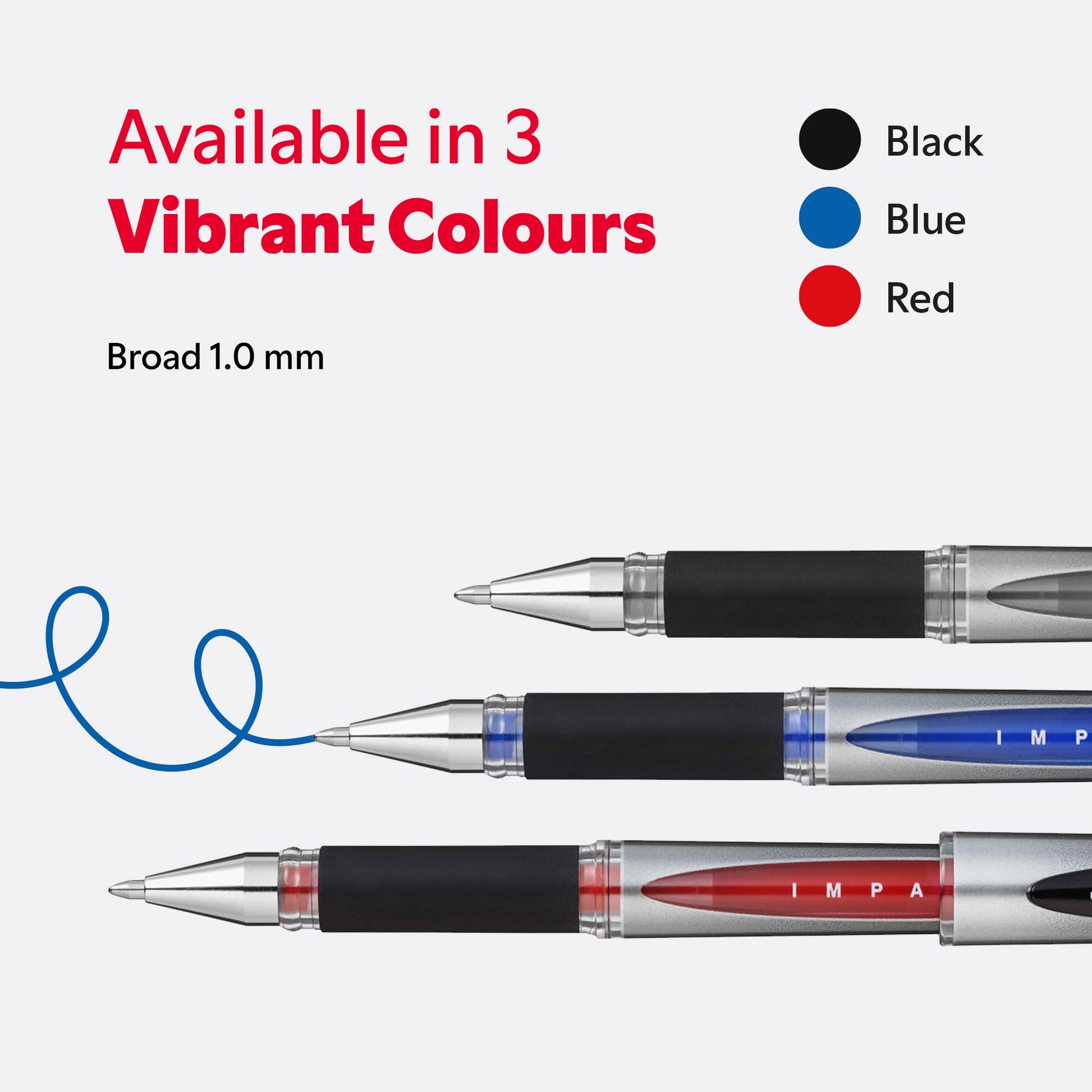 uni-ball Gel Impact Broad Nib Rollerball Pens, 1 mm, Blue (12-Pack)