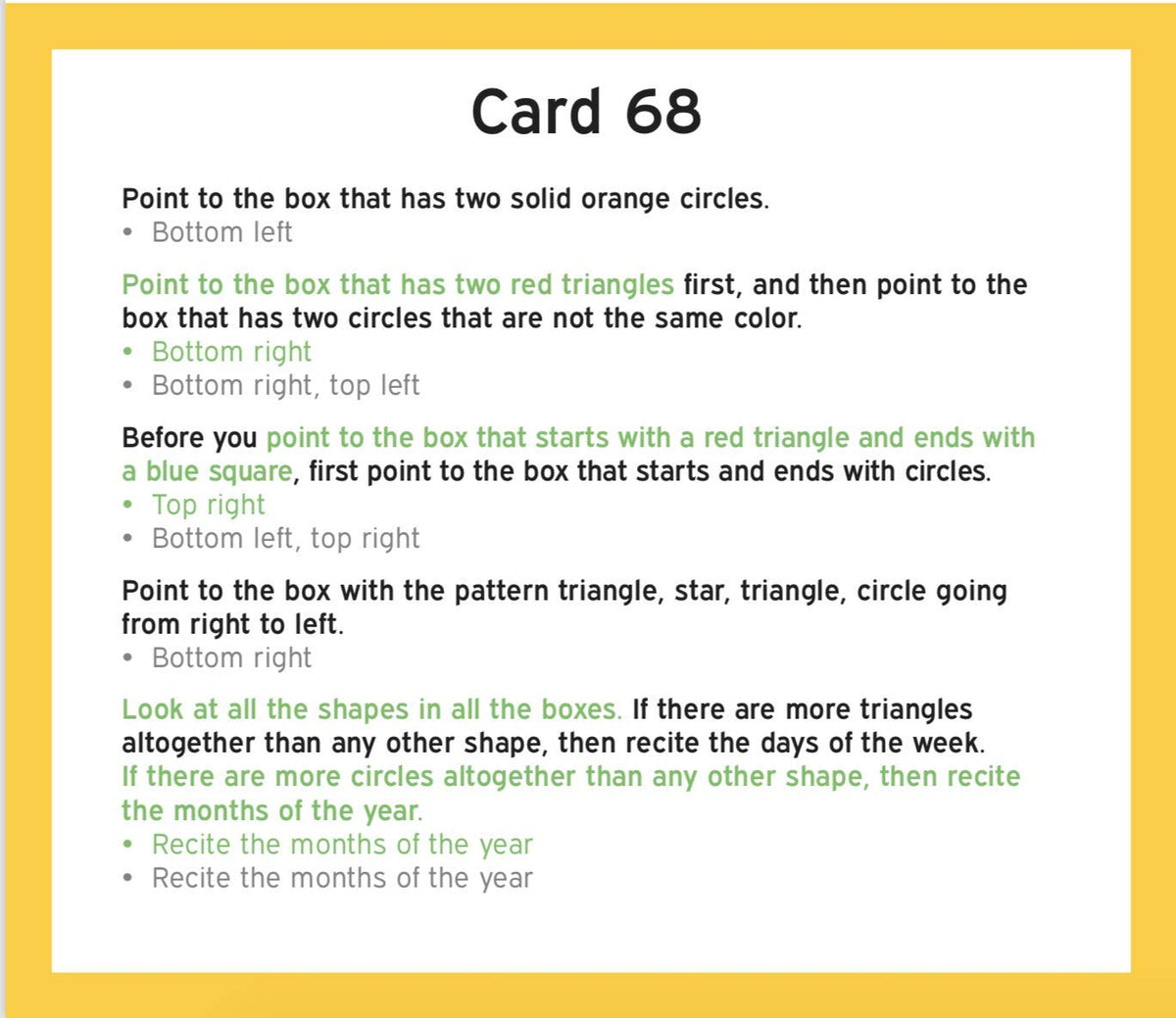 TestingMom.com Gifted Learning Flash Cards – Following Directions for 1st Grade - 2nd Grade