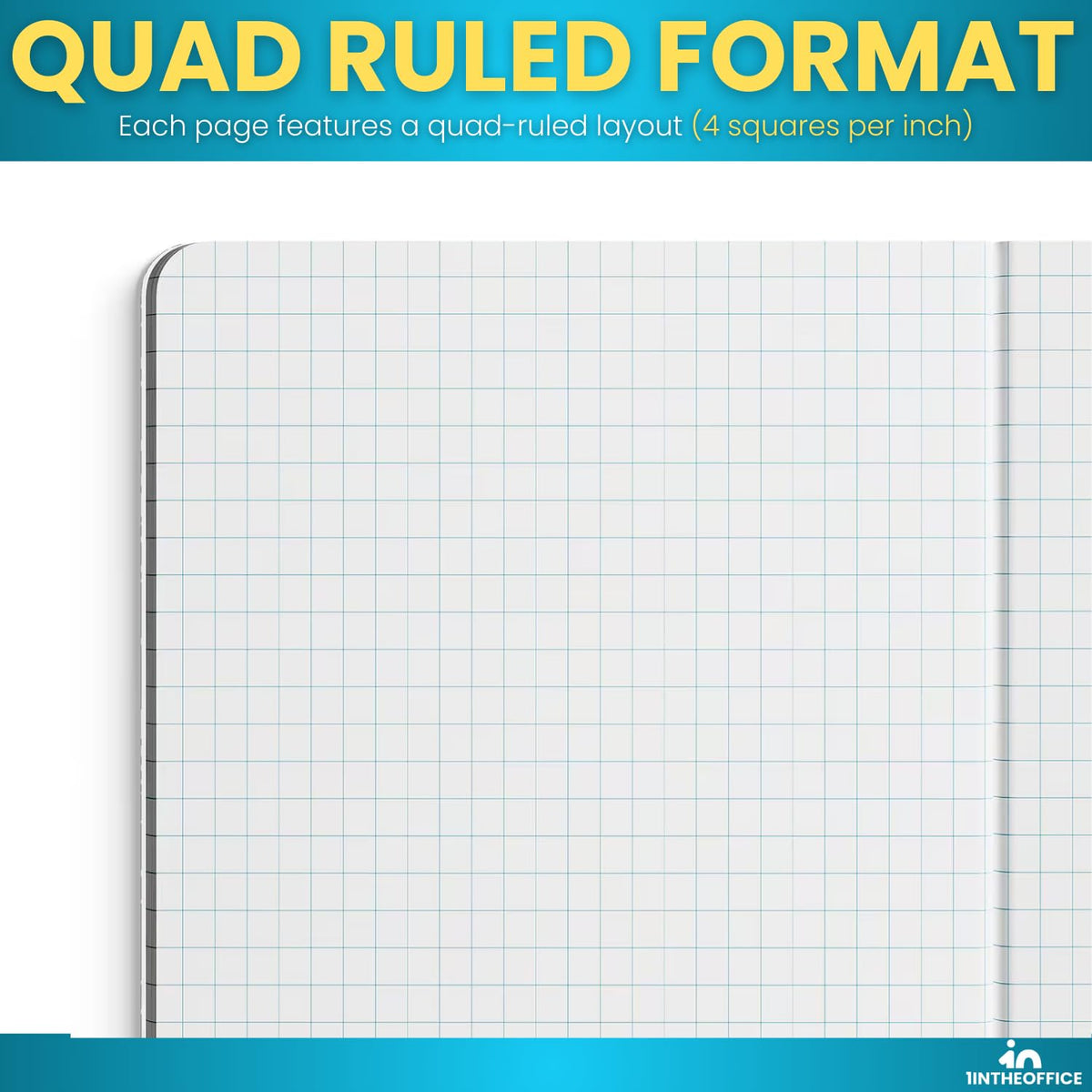 1InTheOffice Graph Paper Composition Notebook, Quad Ruled Graph Notebook, 80 Sheets, 7.5 x 9.75