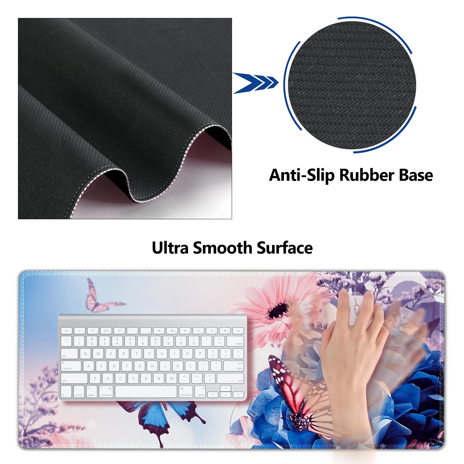 AIMSA Large Gaming Mouse Pad Set, Keyboard Wrist Rest Support Mouse Pad, Ergonomic Memory Foam