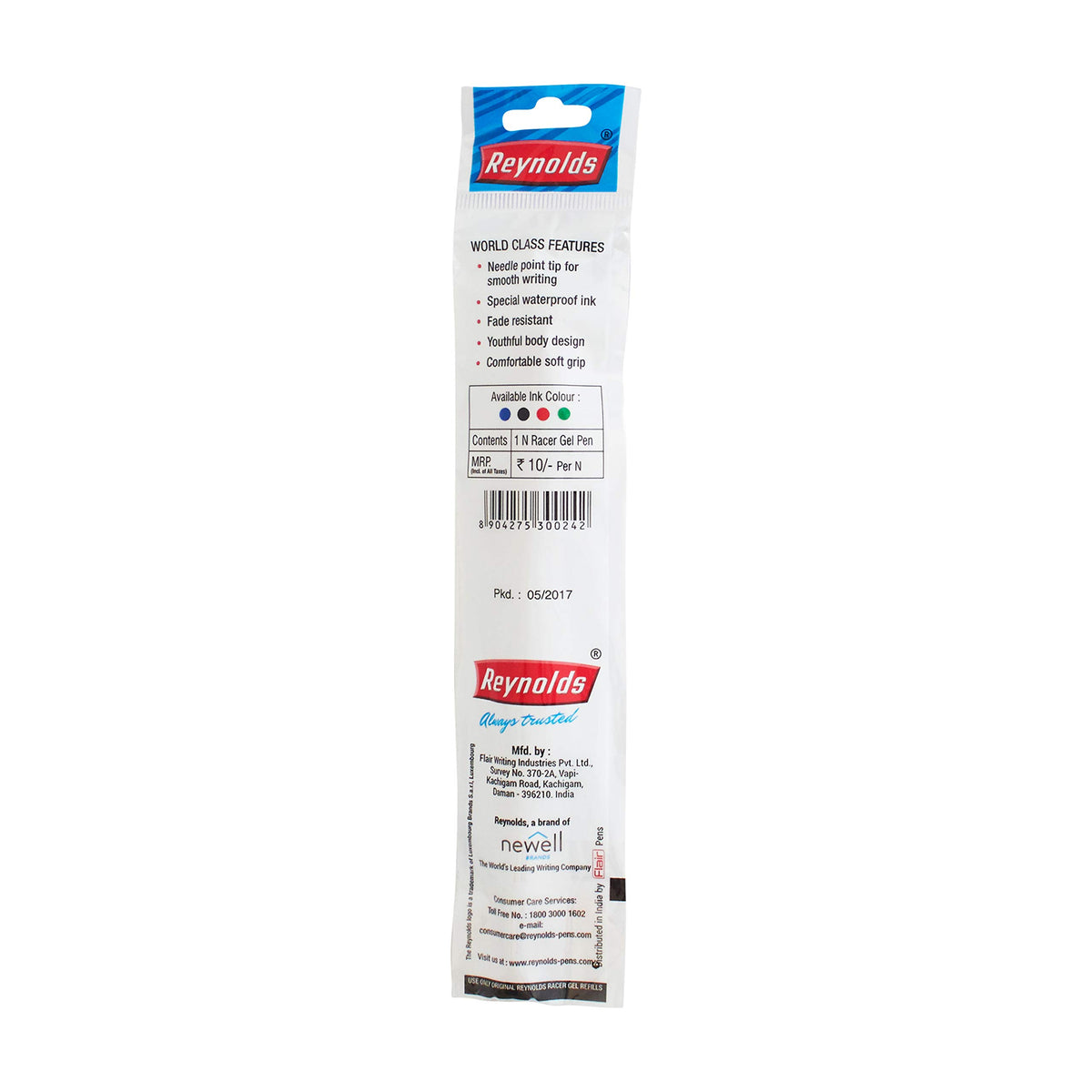 Reynolds Racer 0.5mm Needle Point Gel Pens - Pack of 20 Black Ink (Ship From India)