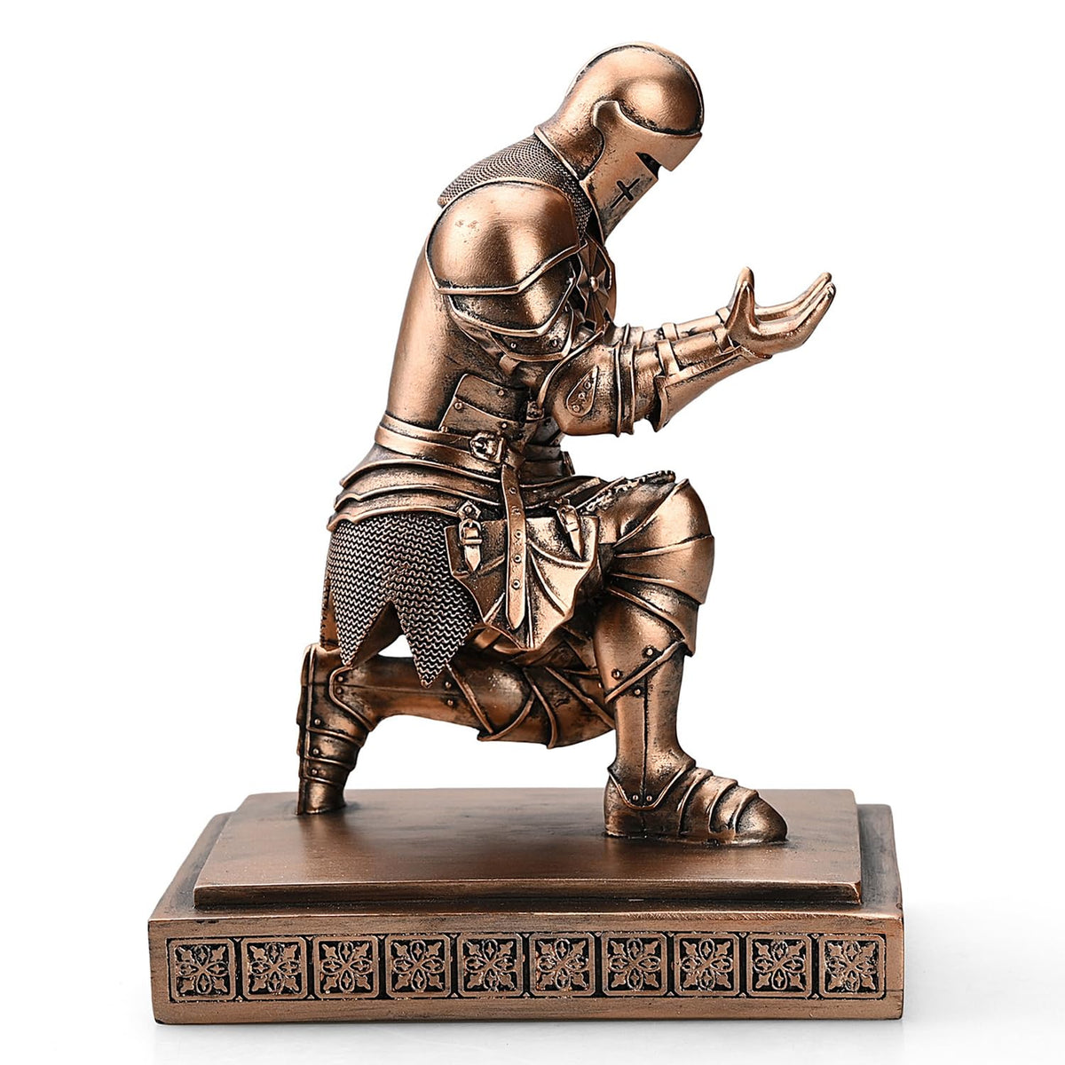 Medieval Warrior Knight Pen Holder Fun Desk Accessories Paperweight Copper