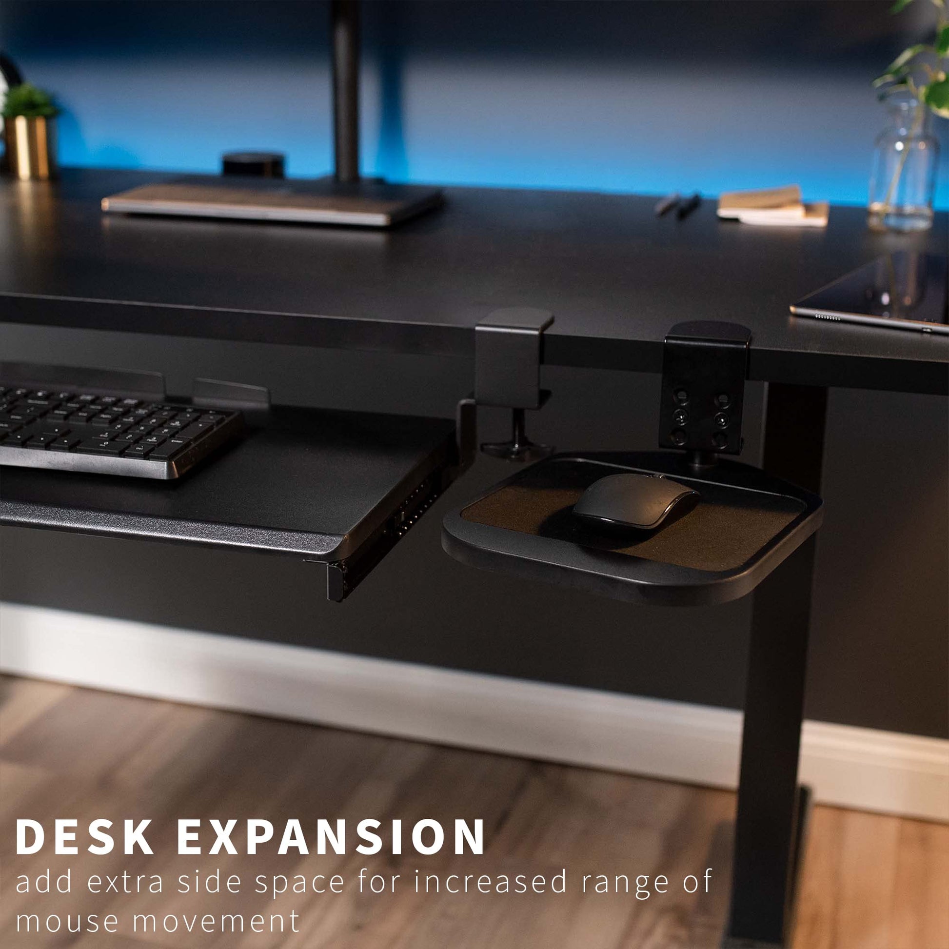 VIVO Black Clamp-on Mouse Pad Holder Platform, MOUNT-MS01B