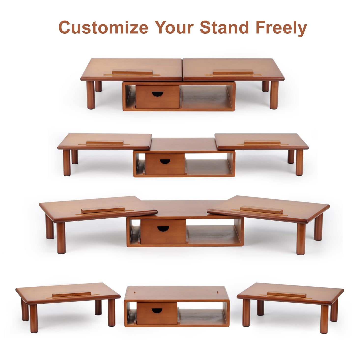 ROCDEER Dual Monitor Stand Riser with Drawer for Desk Laptop