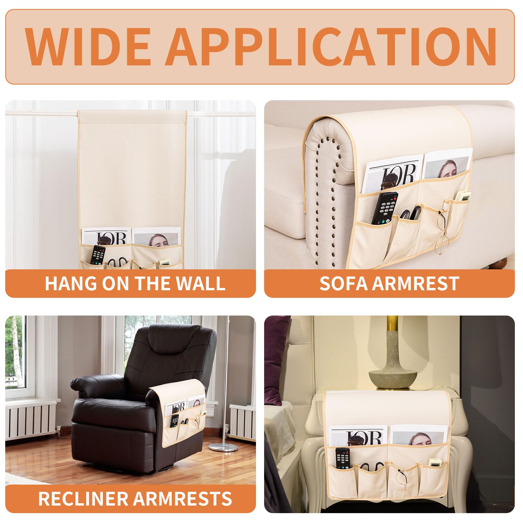 HAOMAIJIA Sofa Armrest Organizer, Remote Control Holder for Recliner Couch