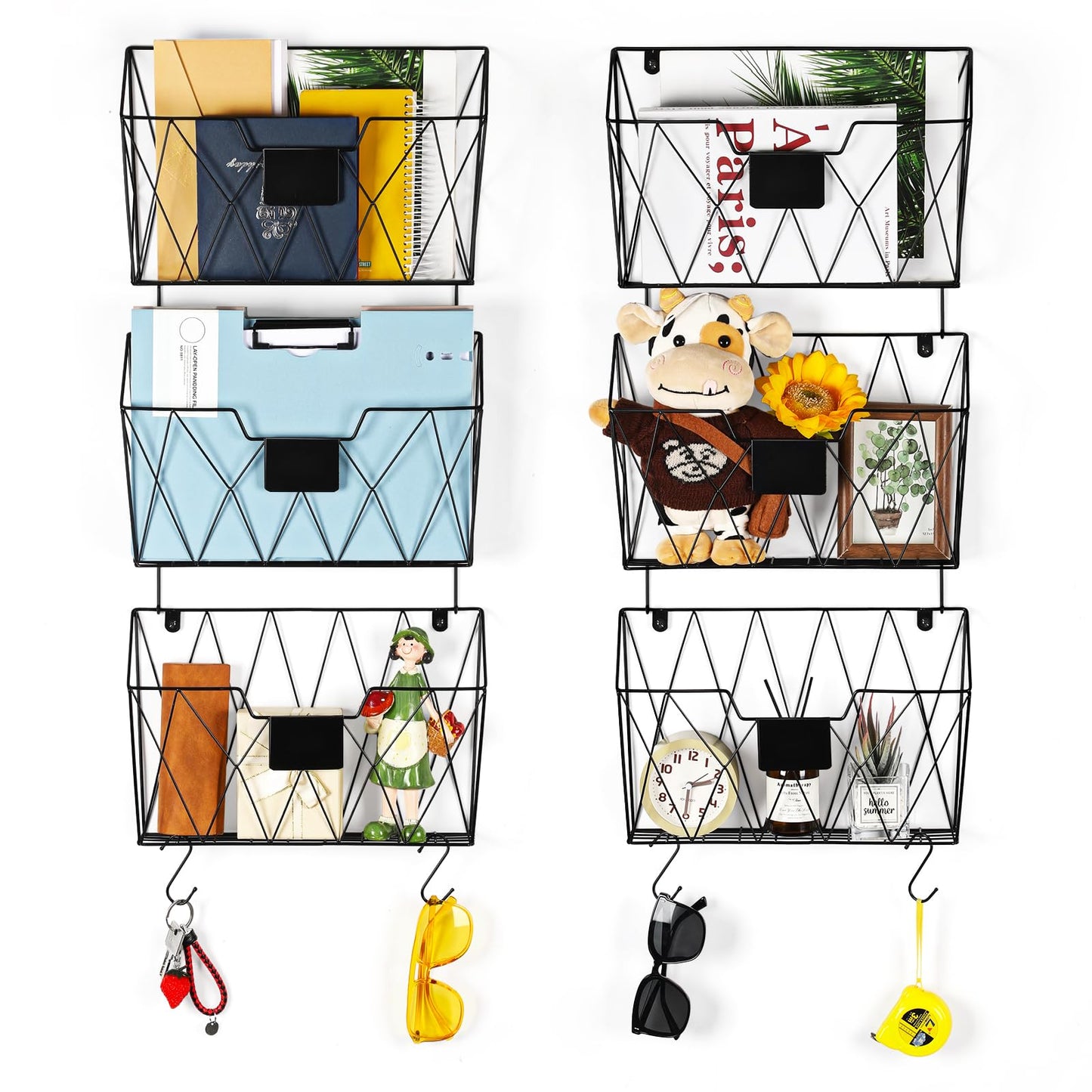 6 Pack Wall File Organizer, Wall File Pocket Mail Organizer for Office/Home