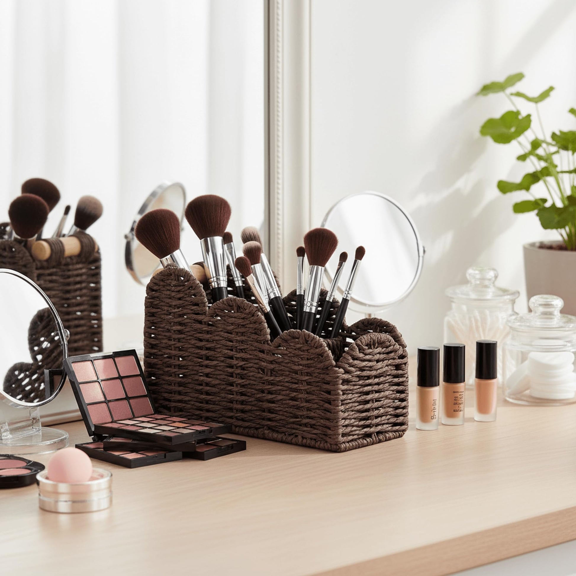 CubesLand Bedside Table Desk Organizer Caddy, Remote Pen&Pencil Holder Cup