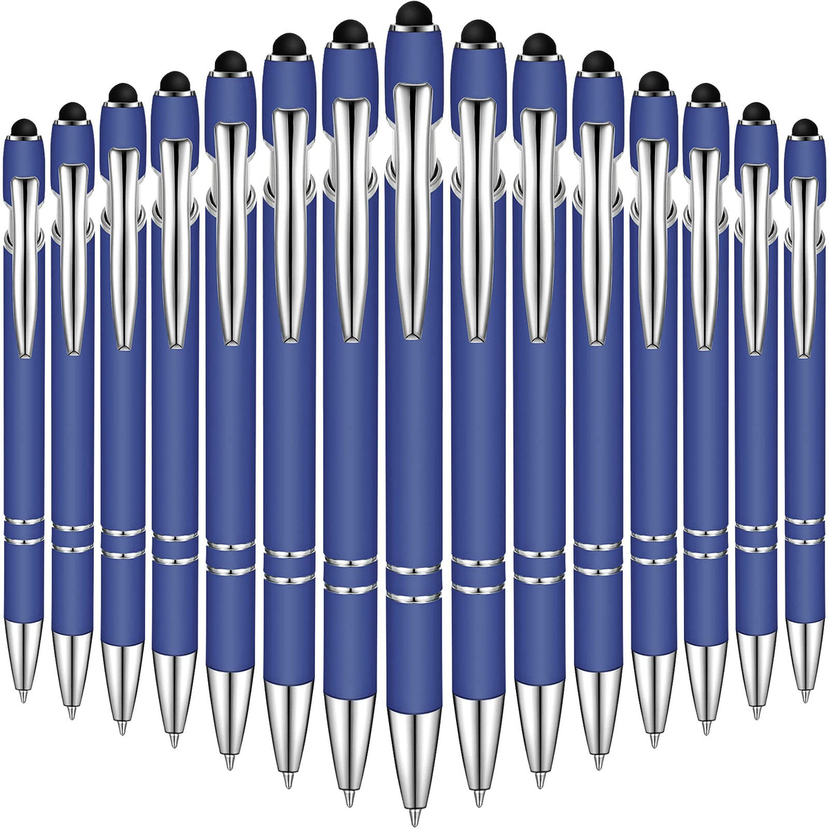 Zonon 38 Pcs Stylus Ballpoint Pens, Metal Rubberized Grip, Dark Blue