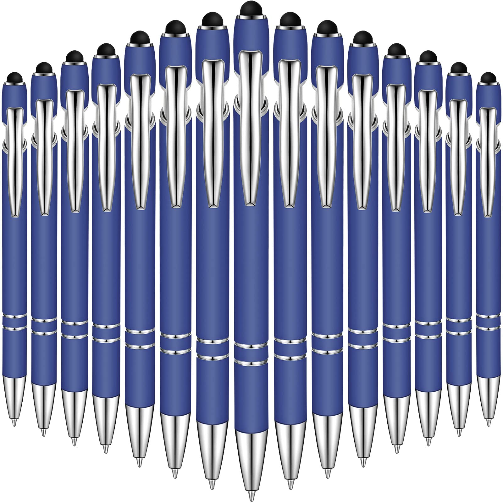 Zonon 38 Pcs Stylus Ballpoint Pens, Metal Rubberized Grip, Dark Blue
