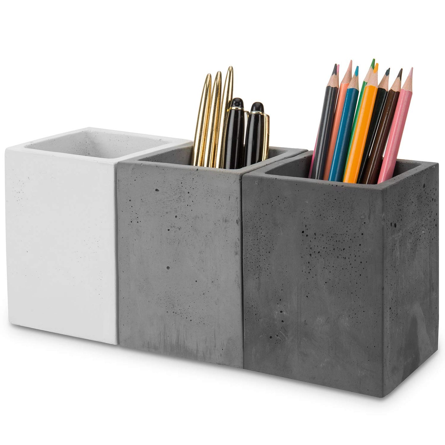 MyGift Pen Holder Pencil Holder For Desk,Pen Cup Holder For Desk,Concrete Desktop Pencil Cup,Modern