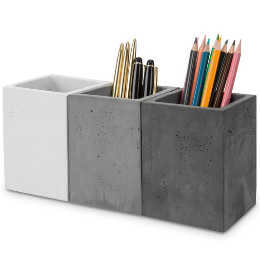 MyGift Pen Holder Pencil Holder For Desk,Pen Cup Holder For Desk,Concrete Desktop Pencil Cup,Modern