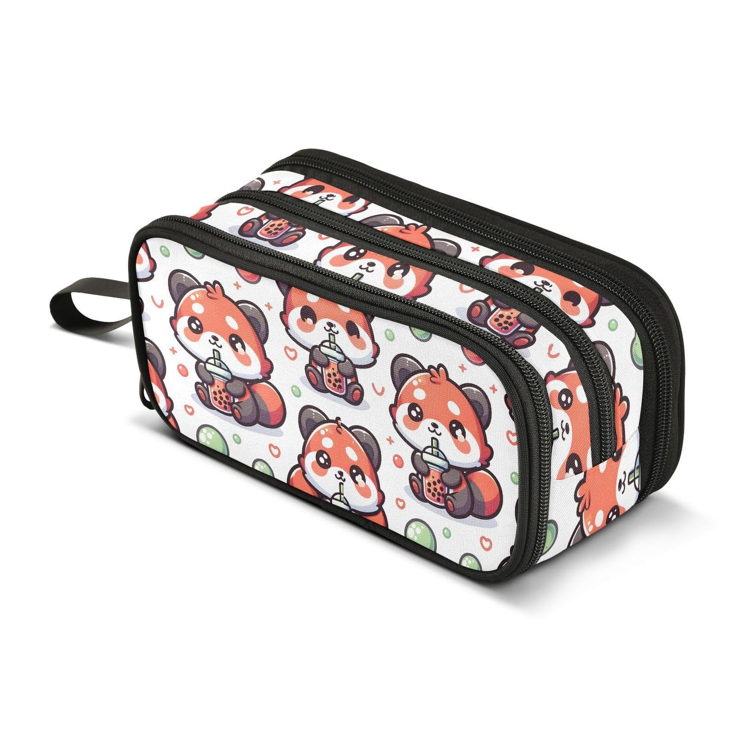 BOENLE Cute Red Panda Bubbles Pencil Case Box Boys Girls Large Pencil Pouch Zipper Compartments Big
