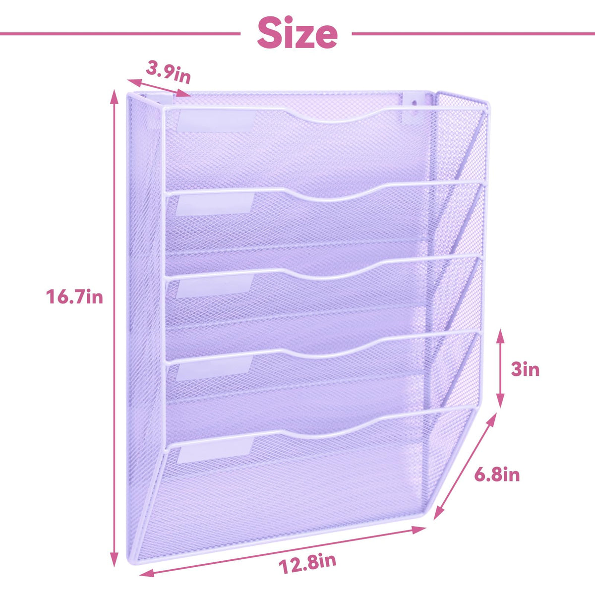 ideallife 5 Pockets Mesh Wall File Holder Organizer Office Hanging File Folder Magazine Rack