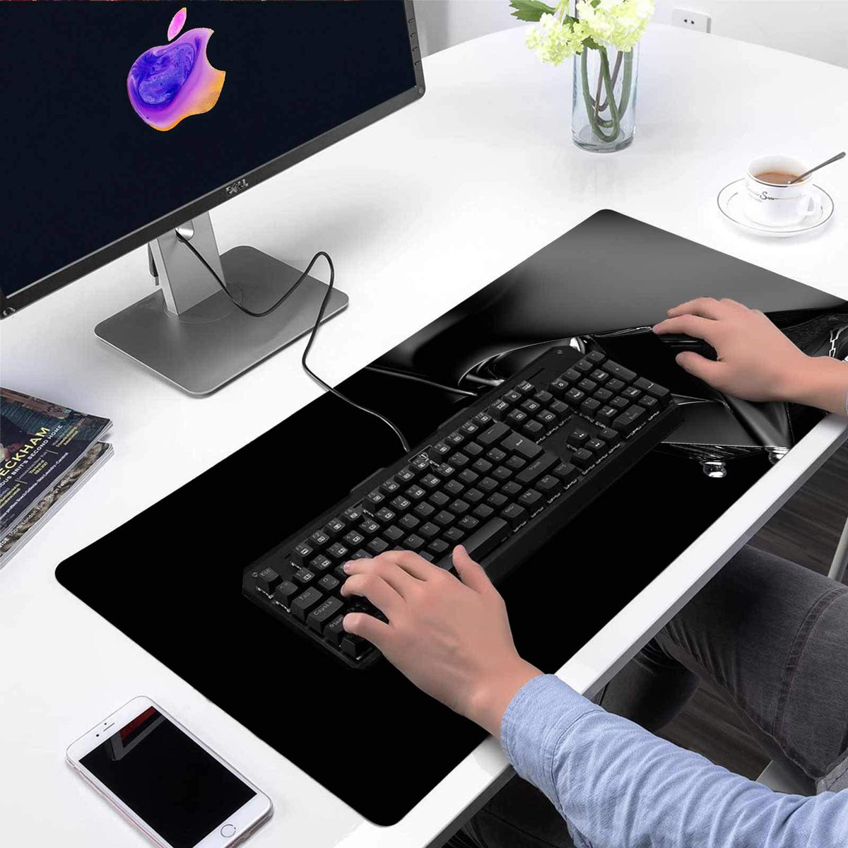 Large Mouse Pad XXL,Mousepad with Stitched Edges & Non-Slip Rubber Base-High Speed Surface-Laptop