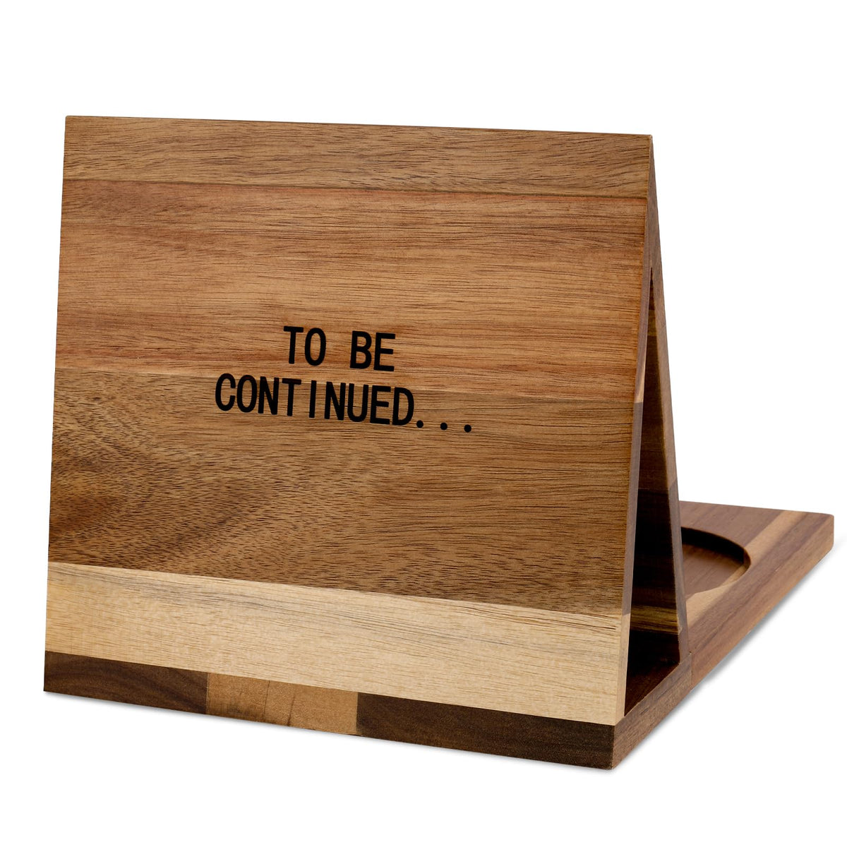 3HQ Wooden Book Stand for Reading Rest, Acacia Triangle Book Holder with Cup, Glasses, Pen & Phone